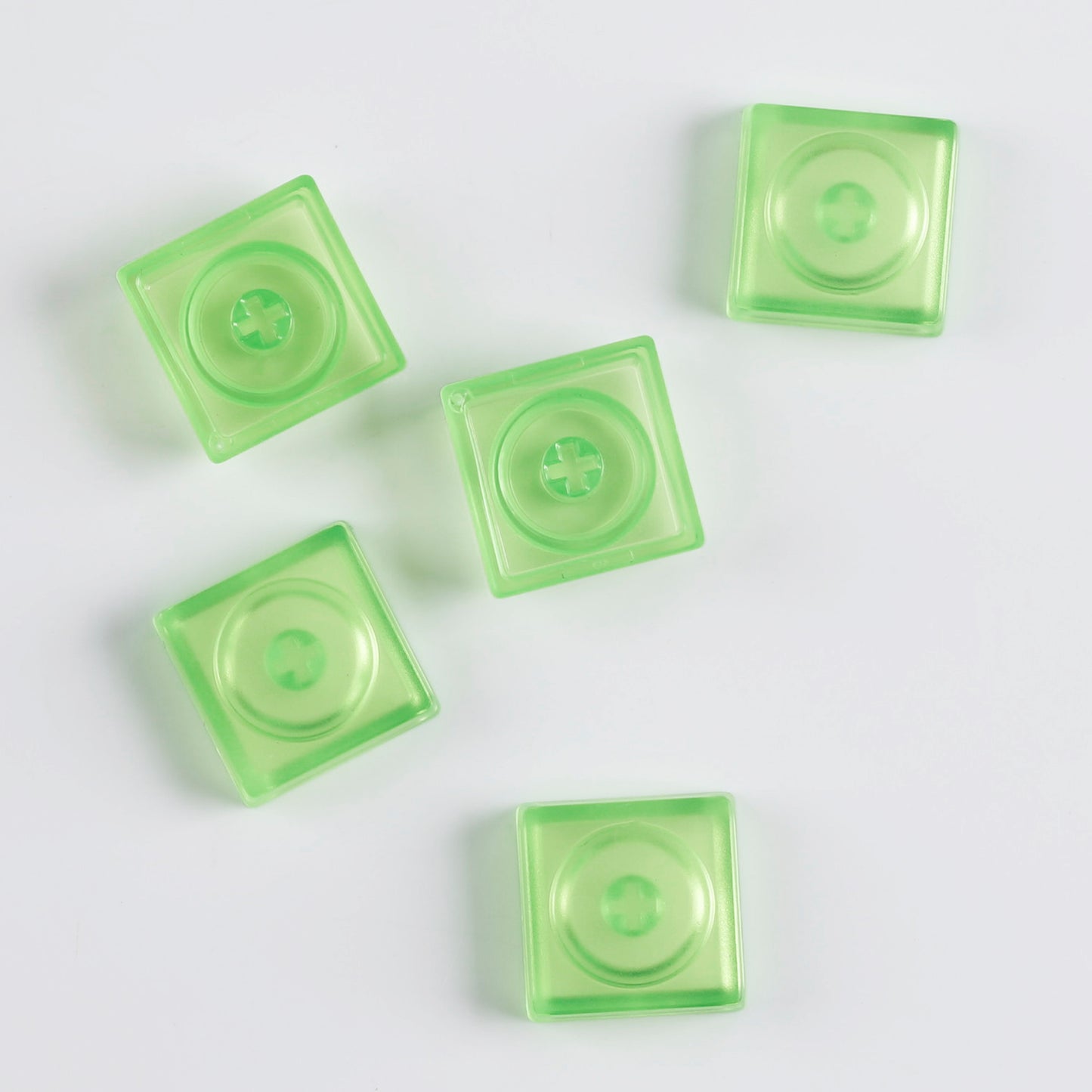 YMDK Blocks Low Profile Keycaps 16 Keys PBT Transparent Frosted Keycap for MX Mechanical Keyboard