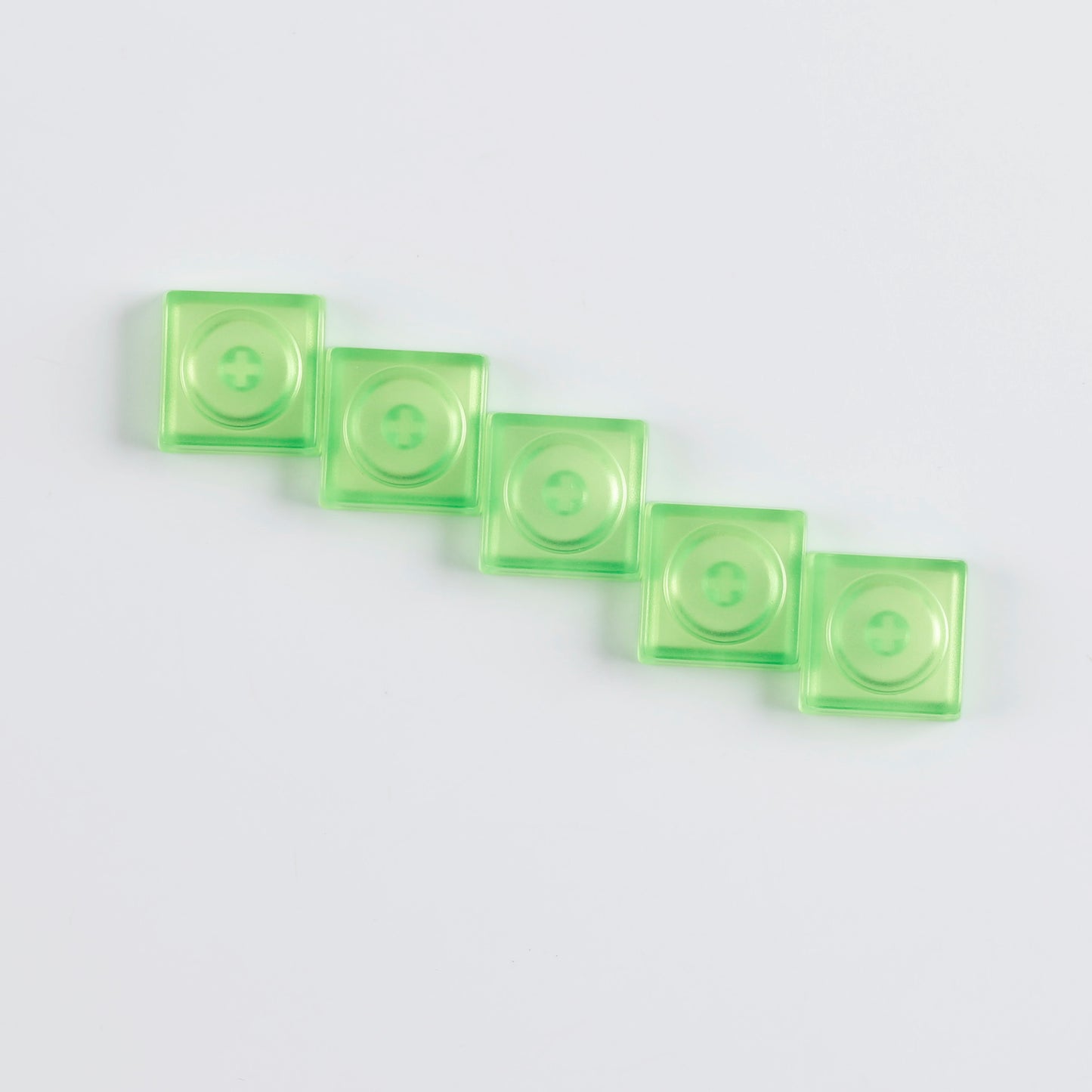 YMDK Blocks Low Profile Keycaps 16 Keys PBT Transparent Frosted Keycap for MX Mechanical Keyboard