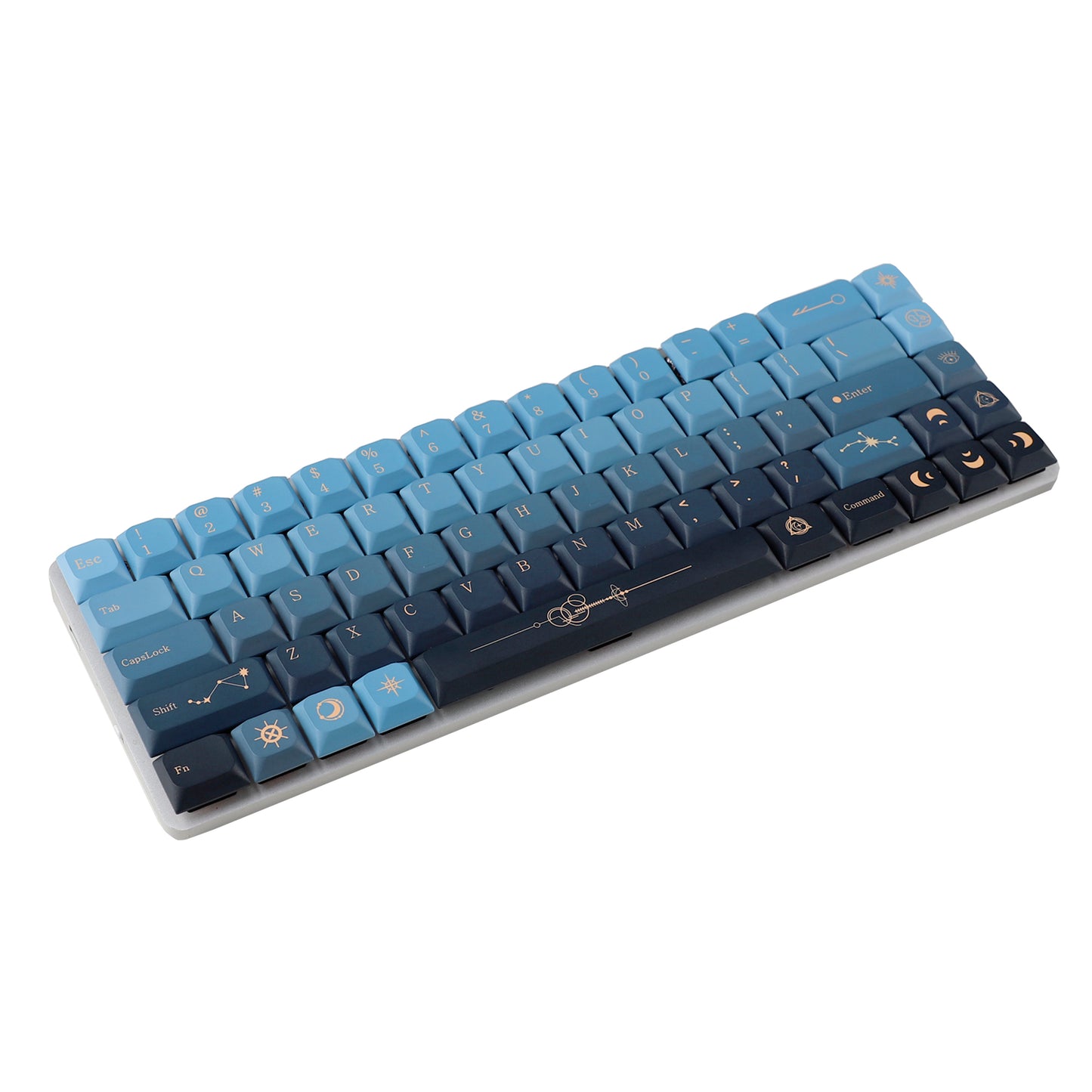 YMDK 127 Ultra-slim Starry Stars Mx Low Profile Dye Sub PBT Keycaps For Mx 61 64 68 75 84 87 96 108 Layout Mechanical Keyboard