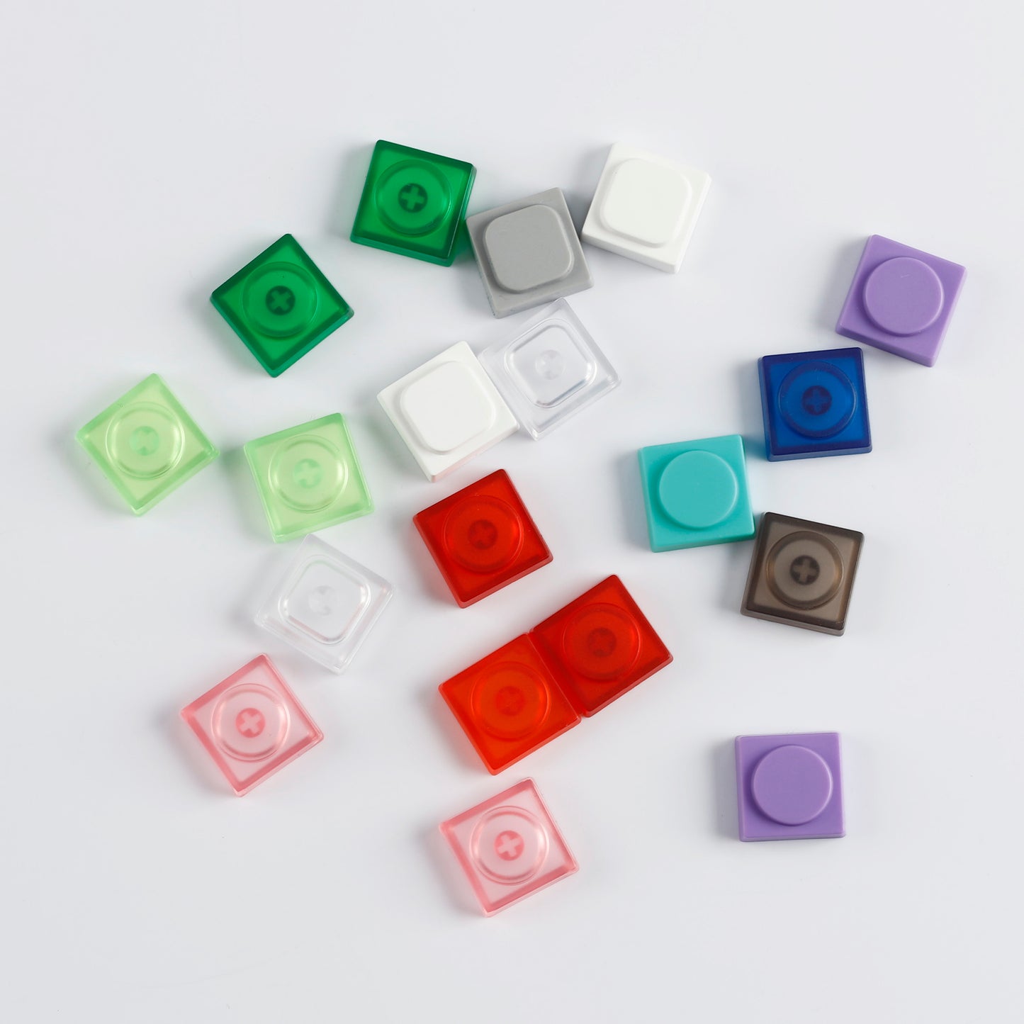 YMDK Blocks Low Profile Keycaps 16 Keys PBT Transparent Frosted Keycap for MX Mechanical Keyboard