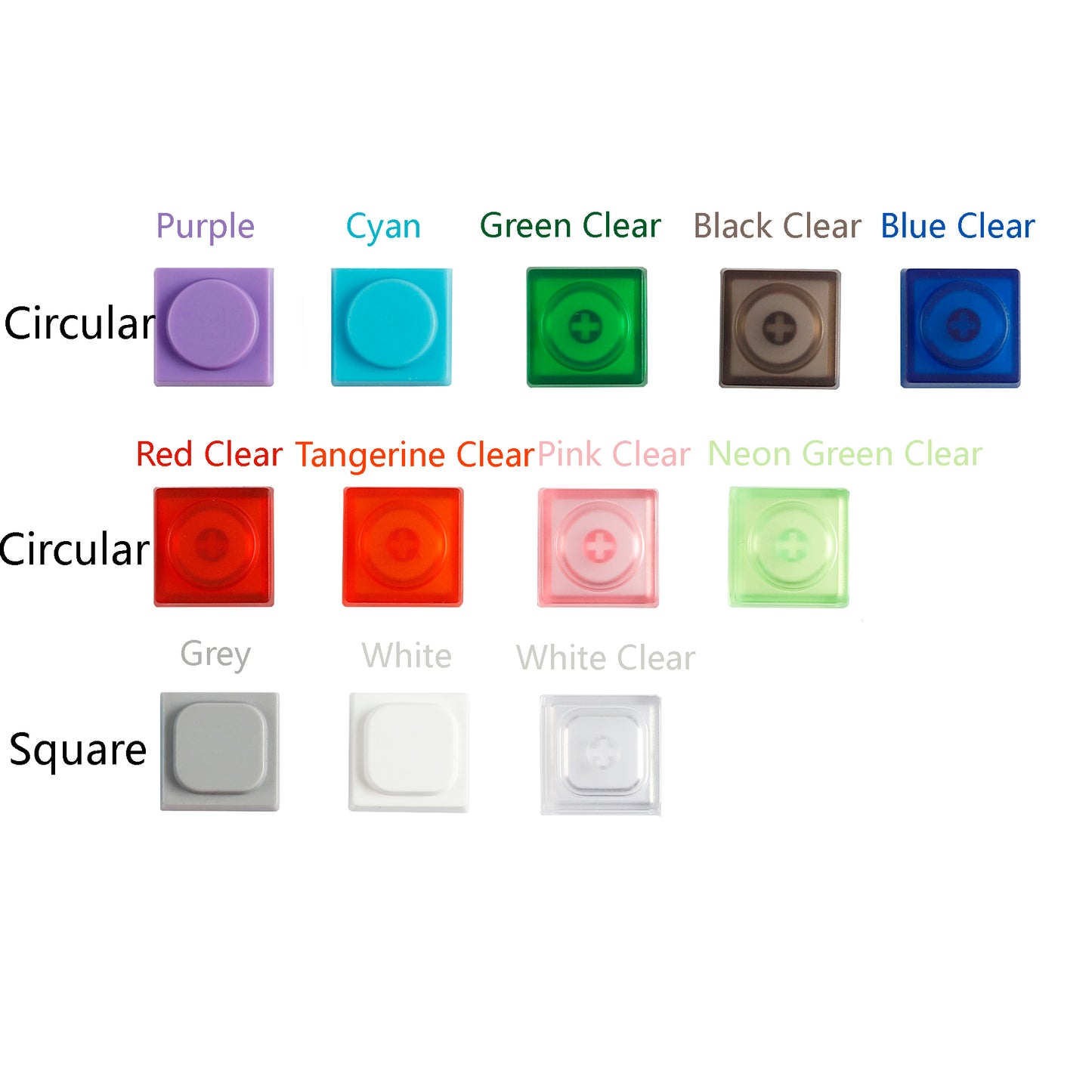 YMDK Blocks Low Profile Keycaps 16 Keys PBT Transparent Frosted Keycap for MX Mechanical Keyboard