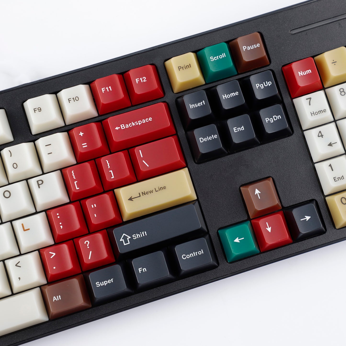 YMDK 135 Keys Cherry Profile Keycaps – Retro Fog Light Soft Jade Theme | PC Top Print, Compatible with 61/64/68/84/87/96/104/108 MX Mechanical Keyboards