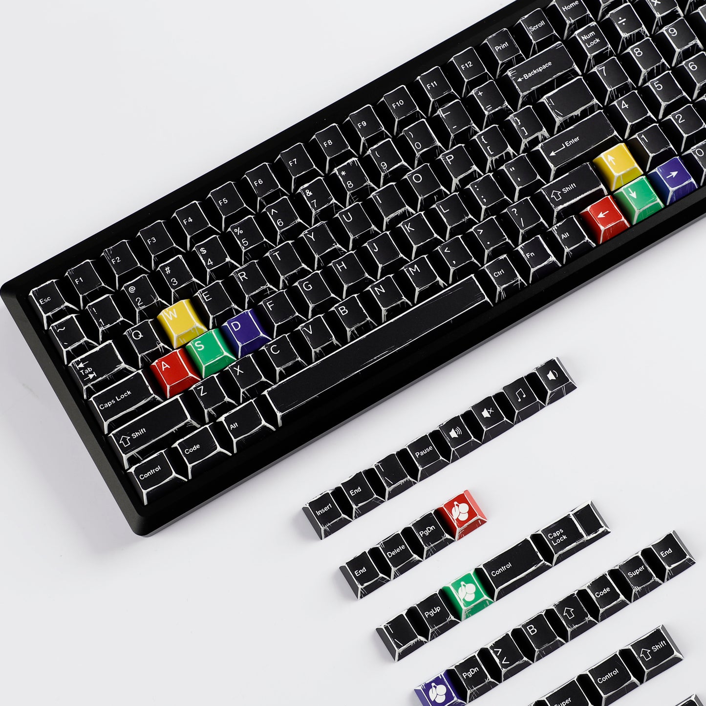 YMDK Color Comics Theme 141 keys PBT Keycap Top Print Dye Sub Cherry Profile Custom Keycaps for MX Mechanical Keyboard