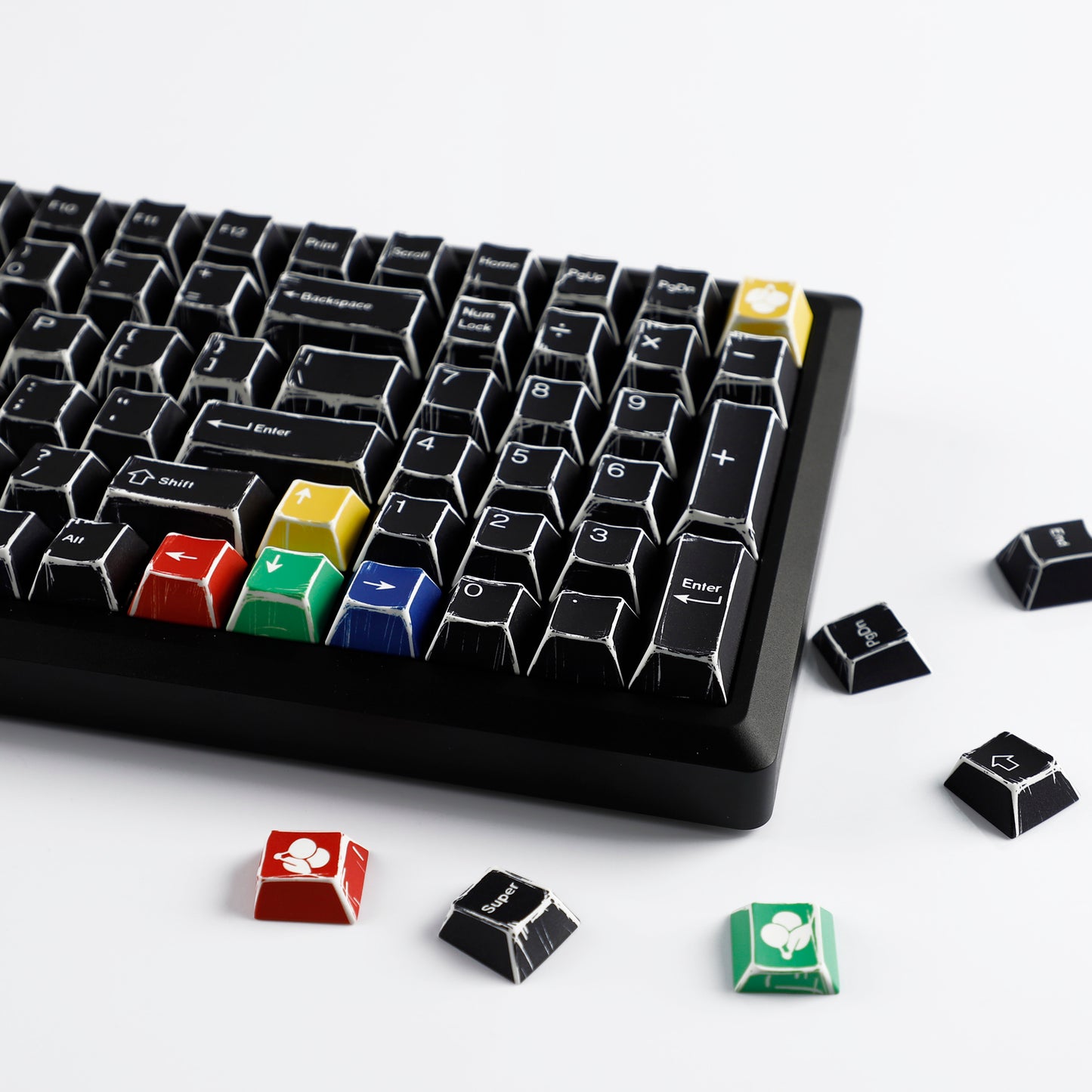 YMDK Color Comics Theme 141 keys PBT Keycap Top Print Dye Sub Cherry Profile Custom Keycaps for MX Mechanical Keyboard
