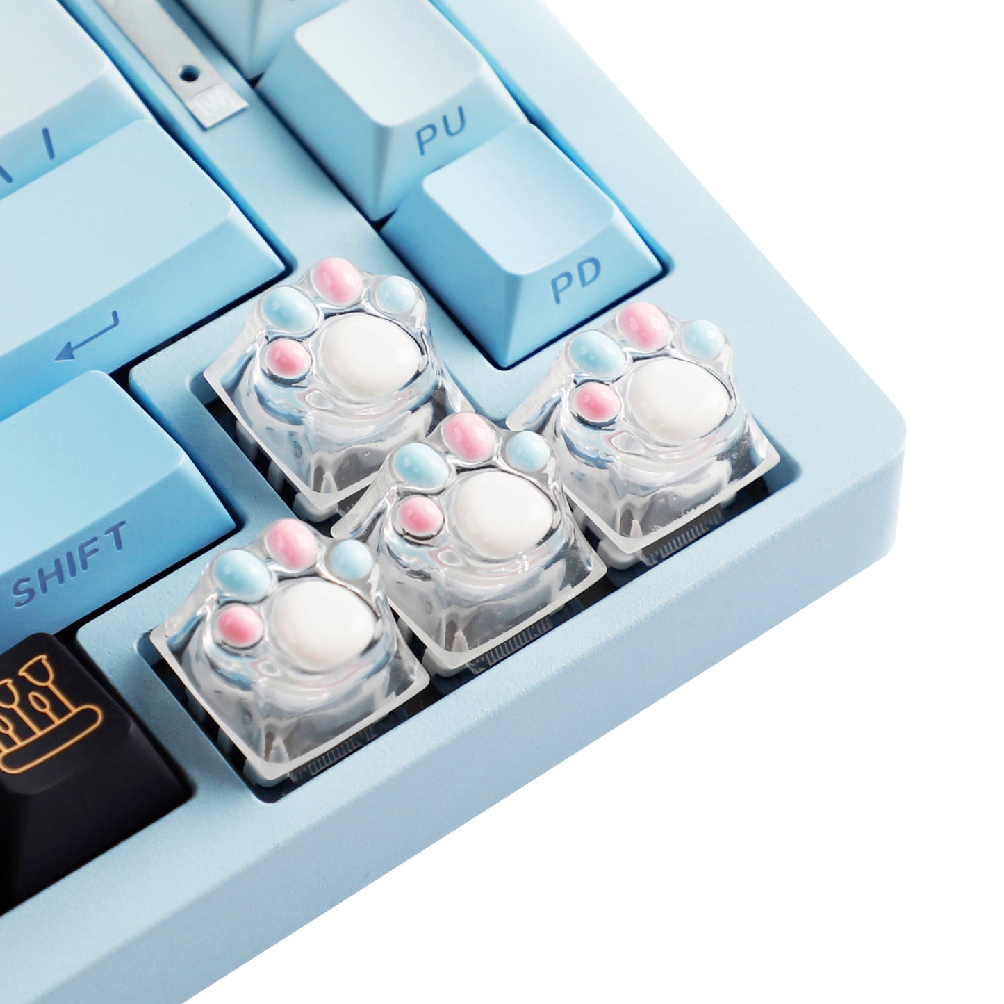 YMDK Cat Claw Personality Keycap ESC Key Shine Through Resin Arrow Keys Cute Creative Keycap for MX Mechanical Keyboard