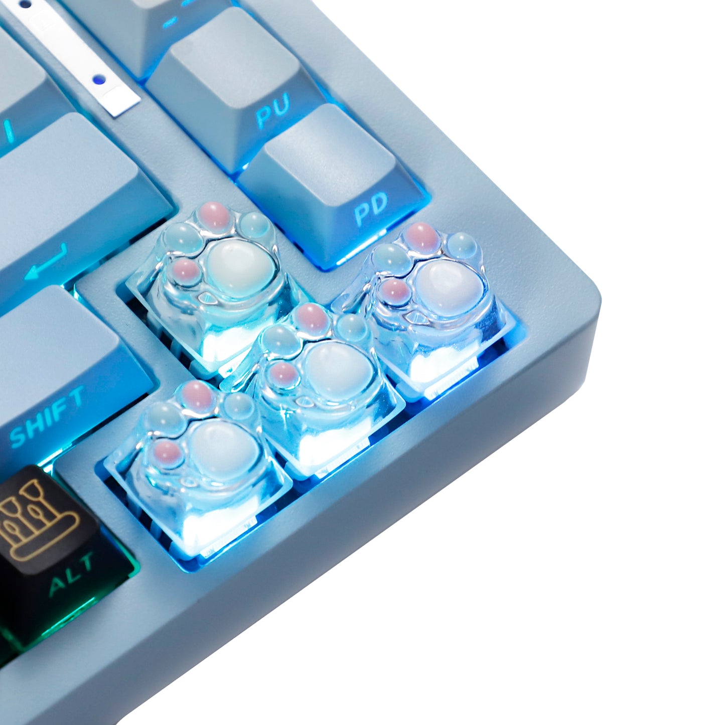 YMDK Cat Claw Personality Keycap ESC Key Shine Through Resin Arrow Keys Cute Creative Keycap for MX Mechanical Keyboard