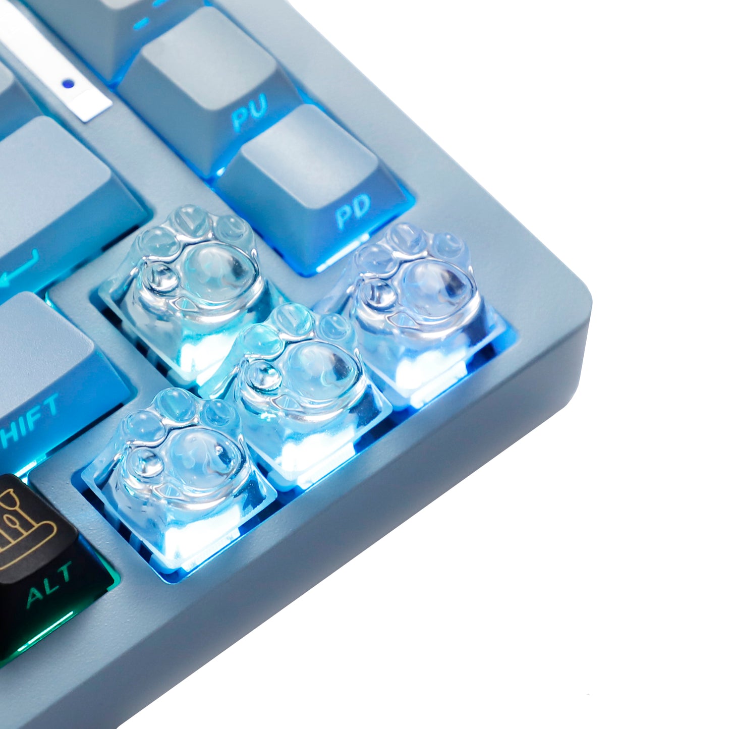 YMDK Cat Claw Personality Keycap ESC Key Shine Through Resin Arrow Keys Cute Creative Keycap for MX Mechanical Keyboard