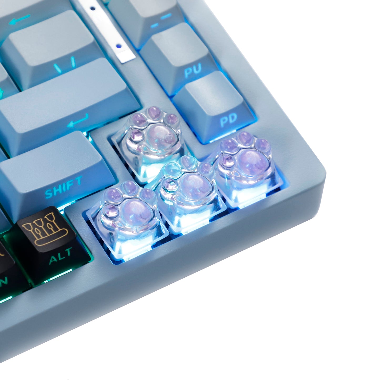 YMDK Cat Claw Personality Keycap ESC Key Shine Through Resin Arrow Keys Cute Creative Keycap for MX Mechanical Keyboard