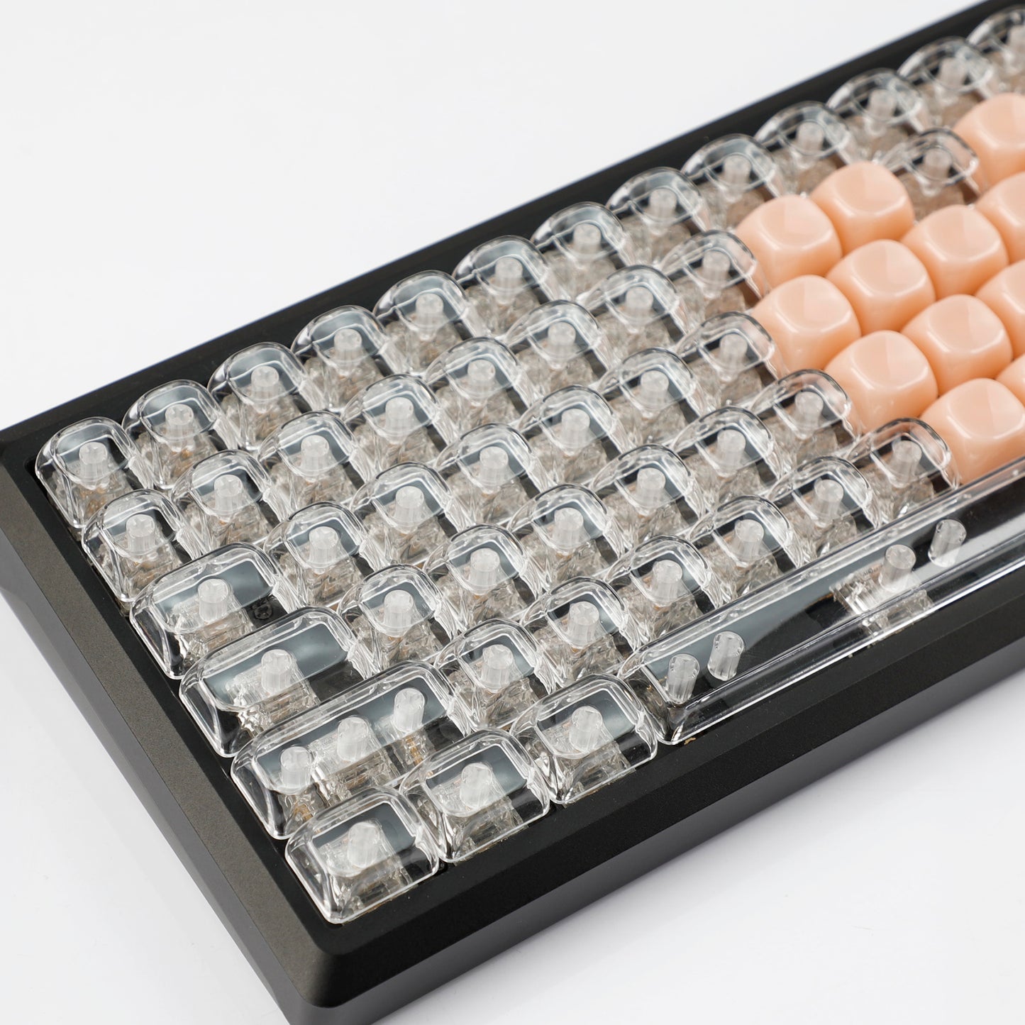 YMDK Pure White MOA Profile Keycap 129 Key Simple Style PBT Dye Sublimation Custom Keycaps for 61/68/84/87/98/104/108 MX Mechanical Keyboard