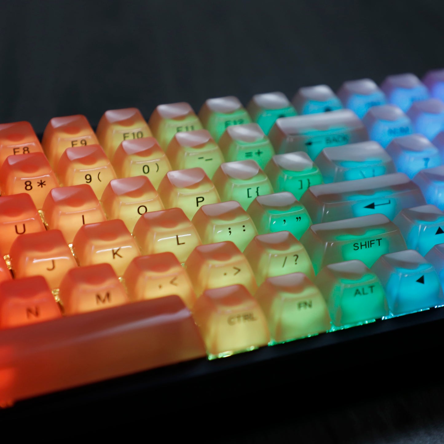 YMDK 119 Keys Jellyfish Keycaps Side Print Shine Through MDA Profile PC Material Custom Keycap for MX Mechanical Keyboards