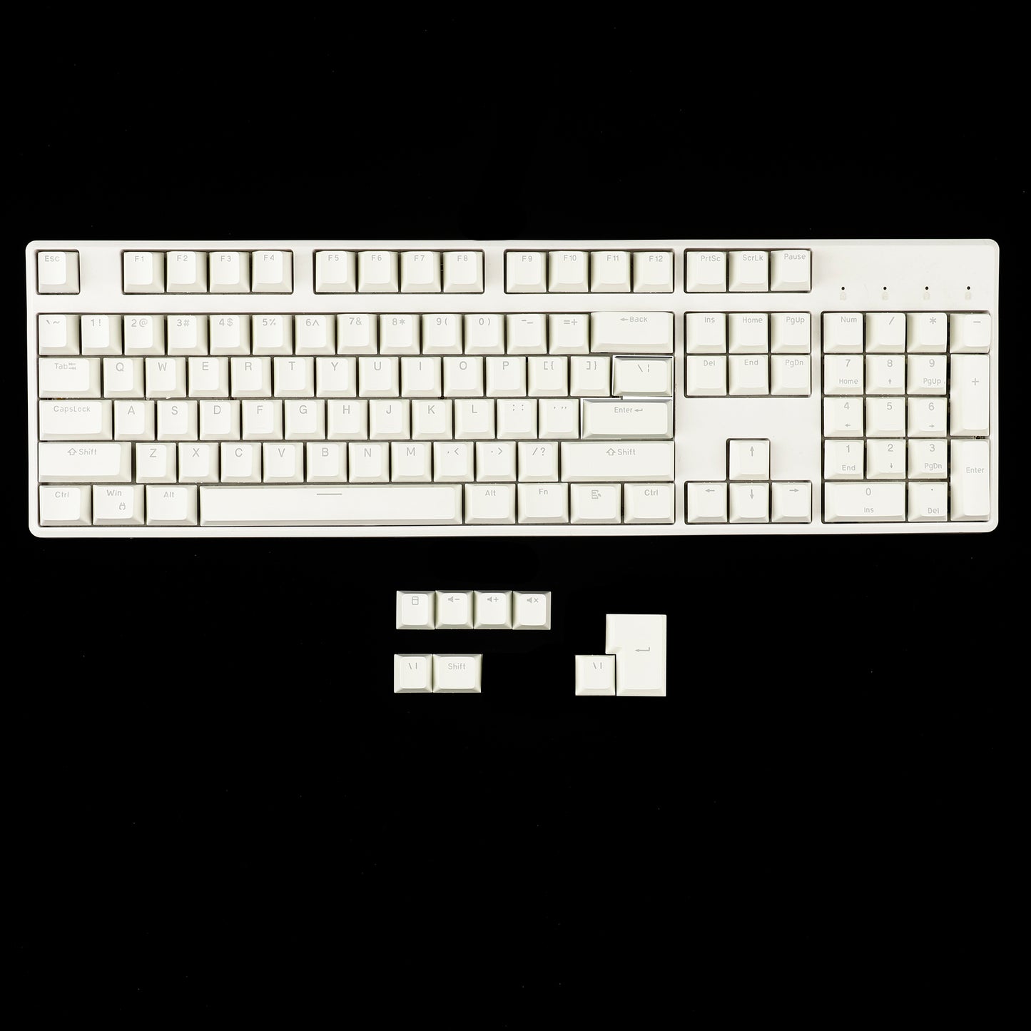 YMDK Black White Cherry Profile PBT Double Shot 104 108 Top Print Shine Through Translucent Backlit keycap
