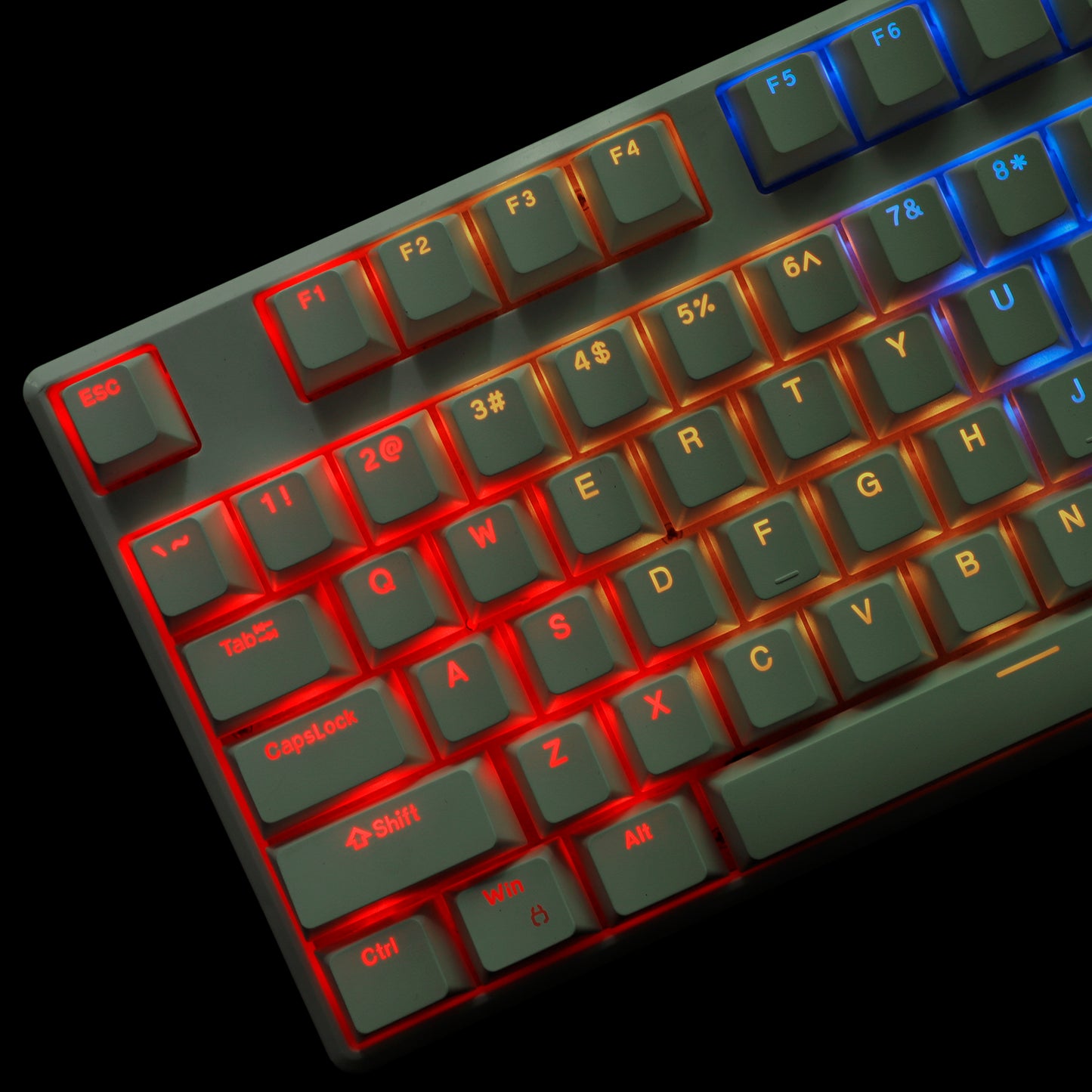YMDK Black White Cherry Profile PBT Double Shot 104 108 Top Print Shine Through Translucent Backlit keycap