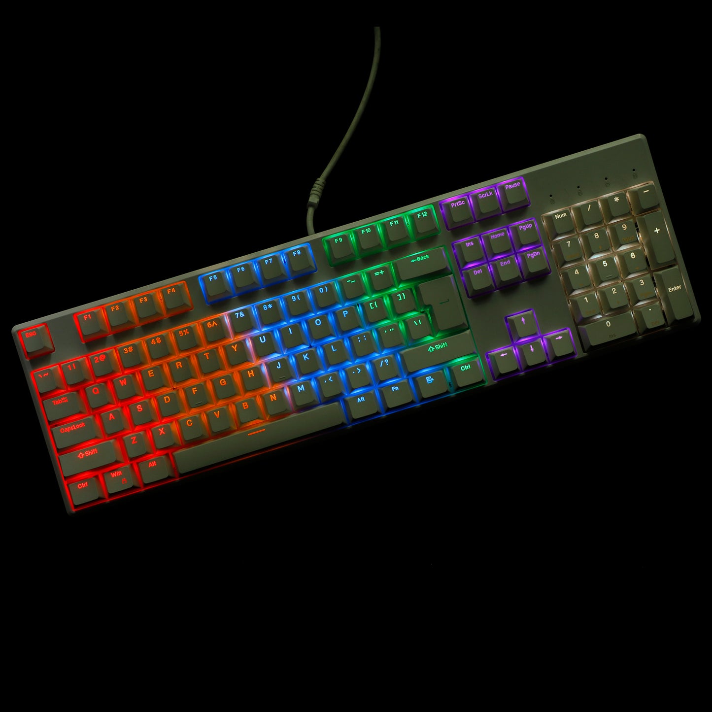 YMDK Black White Cherry Profile PBT Double Shot 104 108 Top Print Shine Through Translucent Backlit keycap