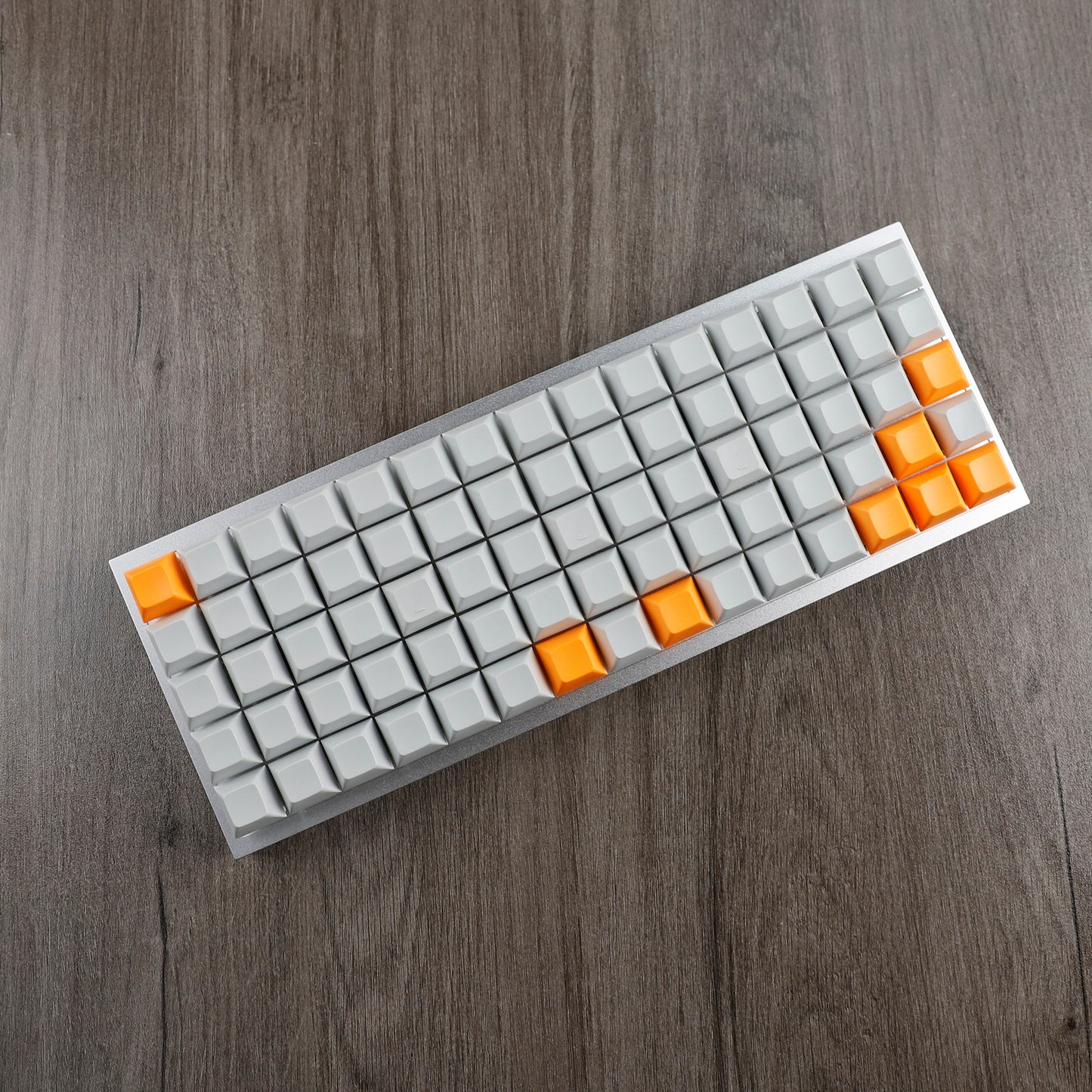 YMDK DSA Profile Gray Orange 107 Keycaps(Dye Sub PBT 1.4mm Thickness/Ortholinear XD75 ID75 Planck Preonic Niu40 Using)