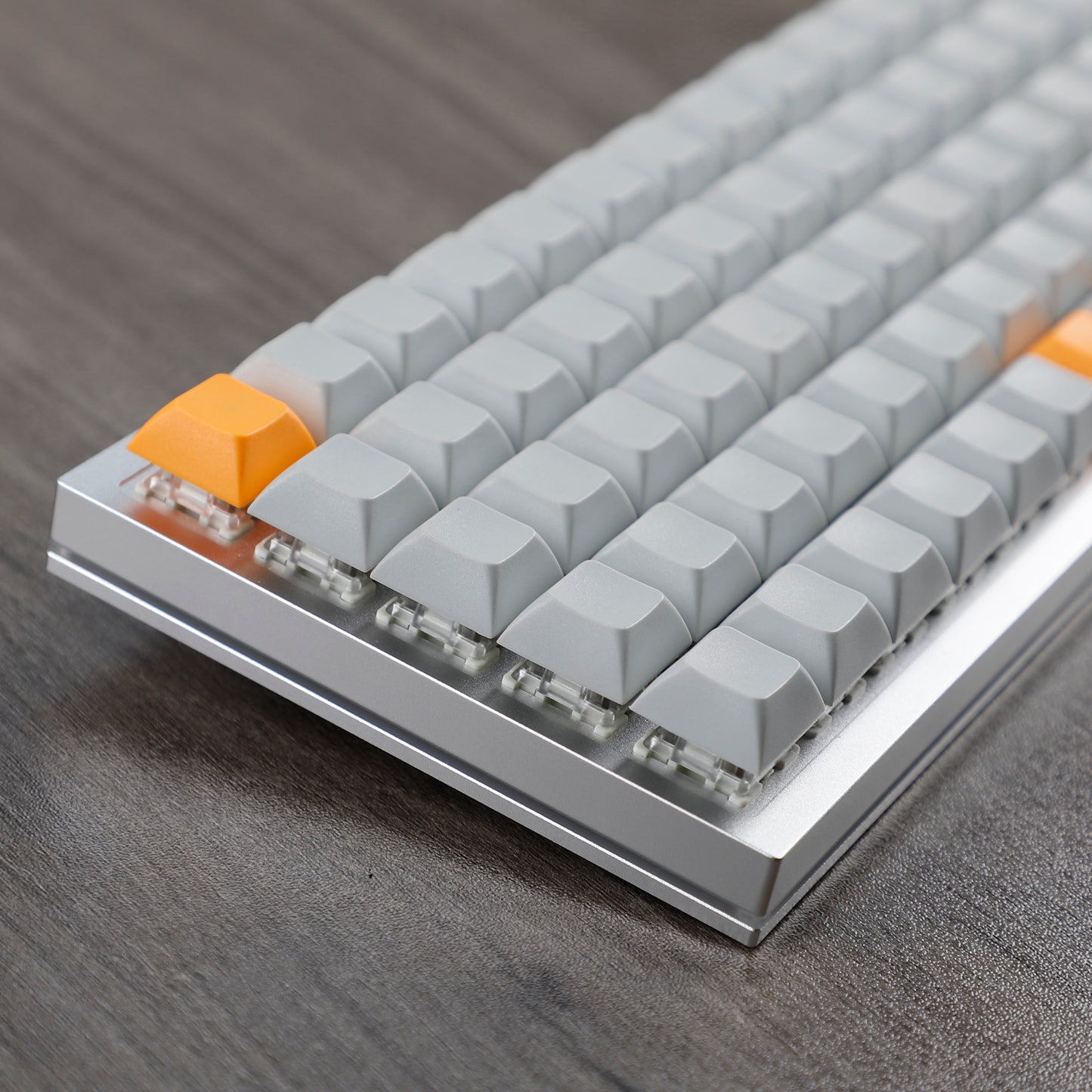 YMDK DSA Profile Gray Orange 107 Keycaps(Dye Sub PBT 1.4mm Thickness/Ortholinear XD75 ID75 Planck Preonic Niu40 Using)