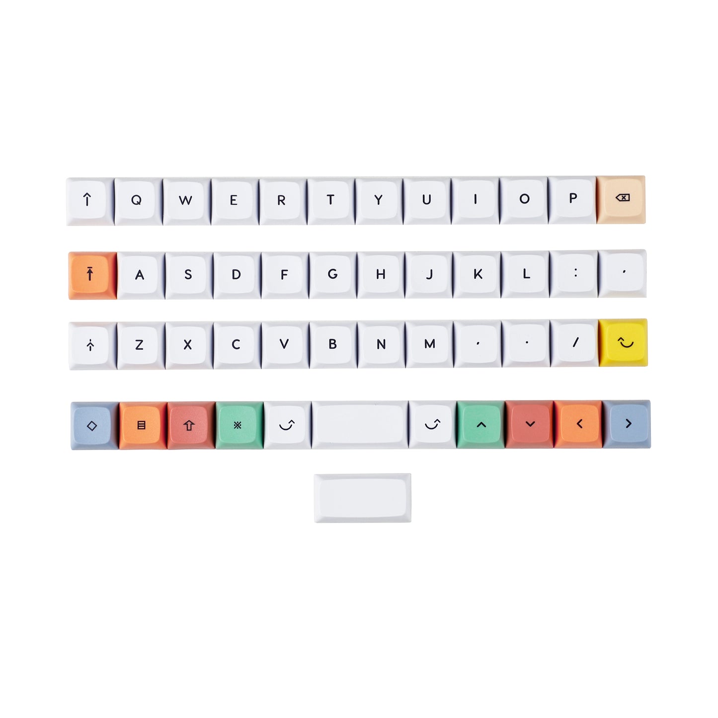 YMDK Colorful theme Dye-Sub Top print Blank XDA Keycap 1.7mm PBT For MX Switches 40% Split36 Split46 Keyboard Planck YMD40v2 Niu40