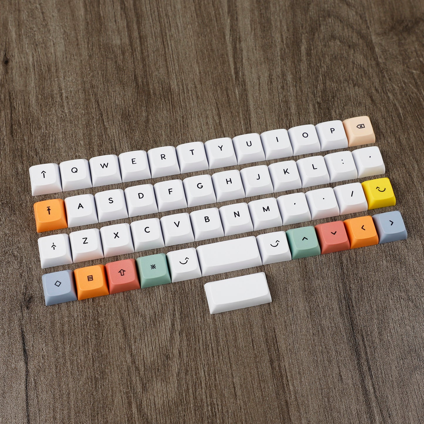 YMDK Colorful theme Dye-Sub Top print Blank XDA Keycap 1.7mm PBT For MX Switches 40% Split36 Split46 Keyboard Planck YMD40v2 Niu40