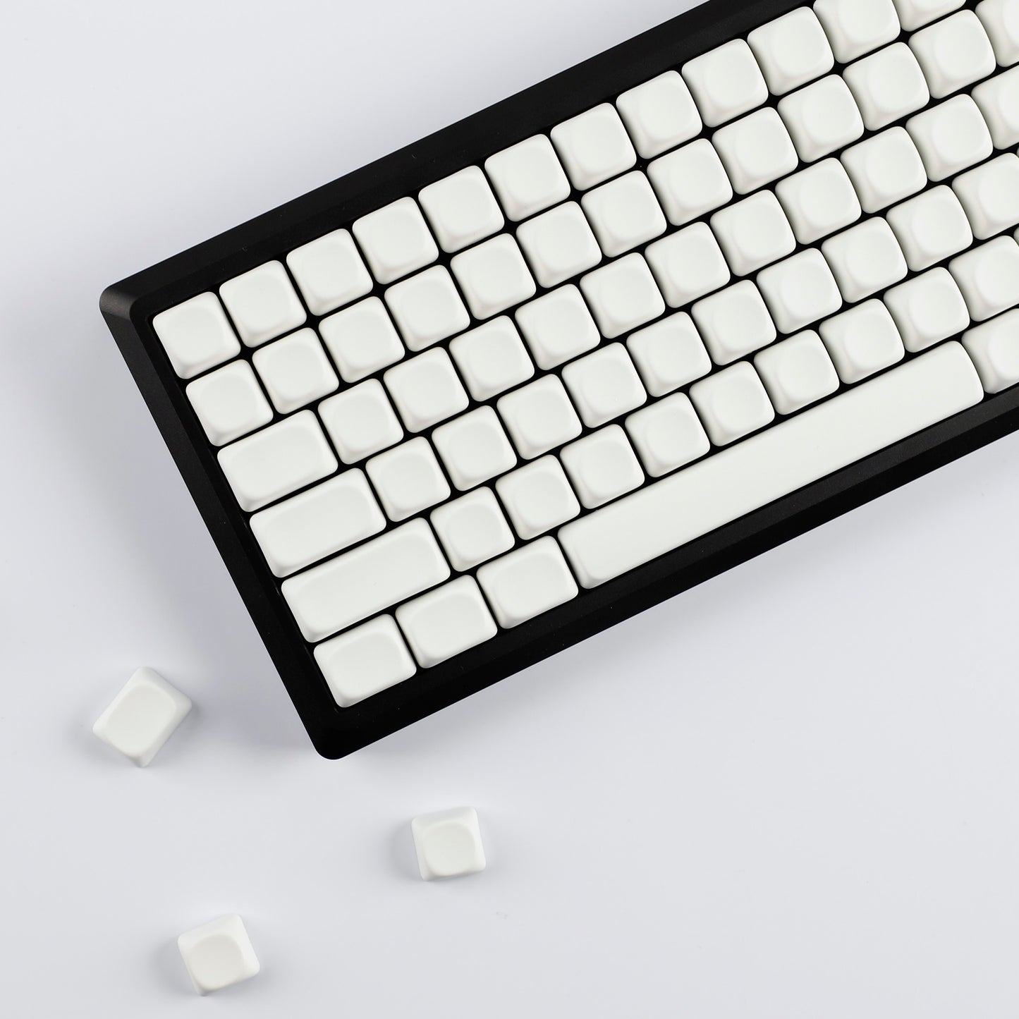 YMDK Pure White MOA Profile Keycap 129 Key Simple Style PBT Dye Sublimation Custom Keycaps for 61/68/84/87/98/104/108 MX Mechanical Keyboard