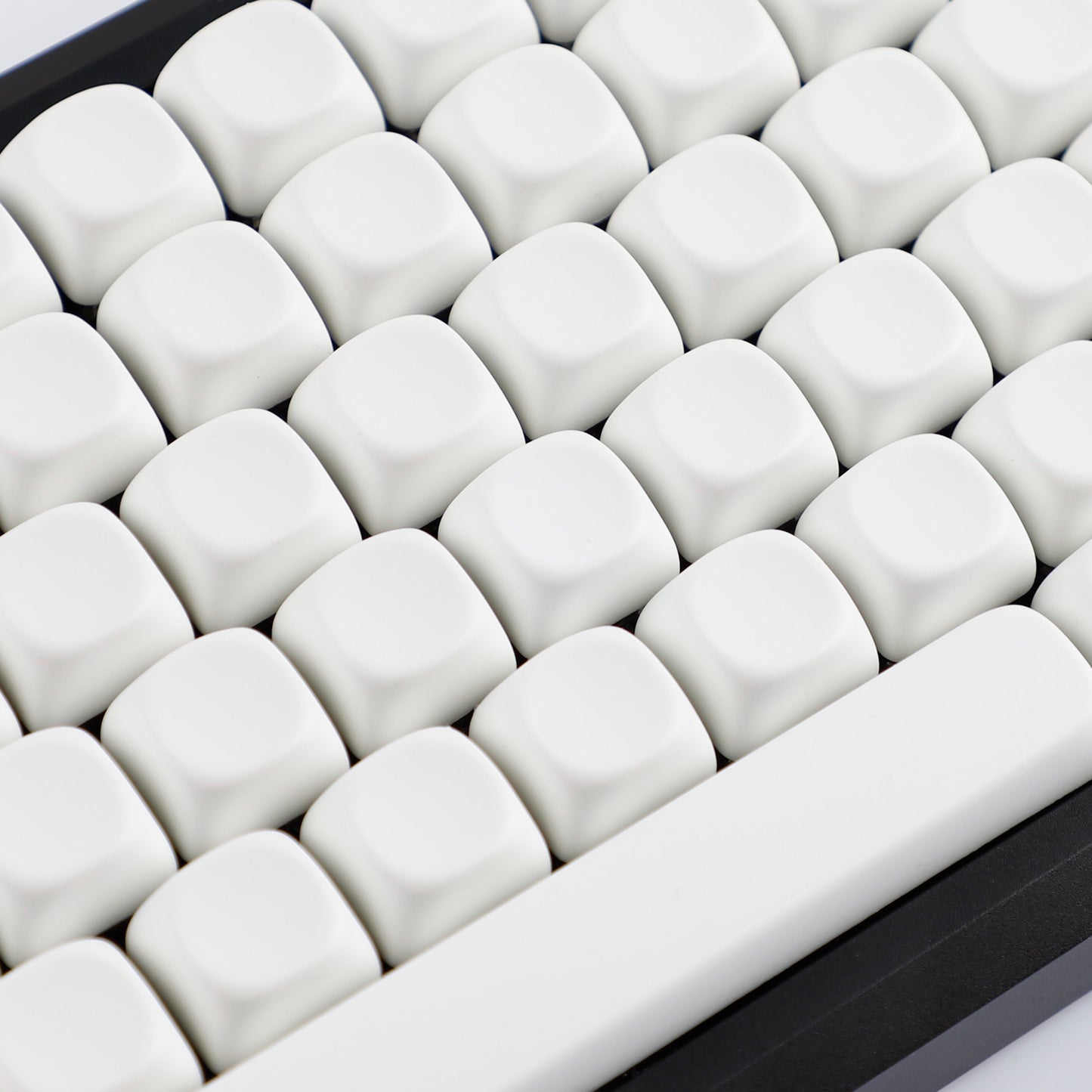 YMDK Pure White MOA Profile Keycap 129 Key Simple Style PBT Dye Sublimation Custom Keycaps for 61/68/84/87/98/104/108 MX Mechanical Keyboard