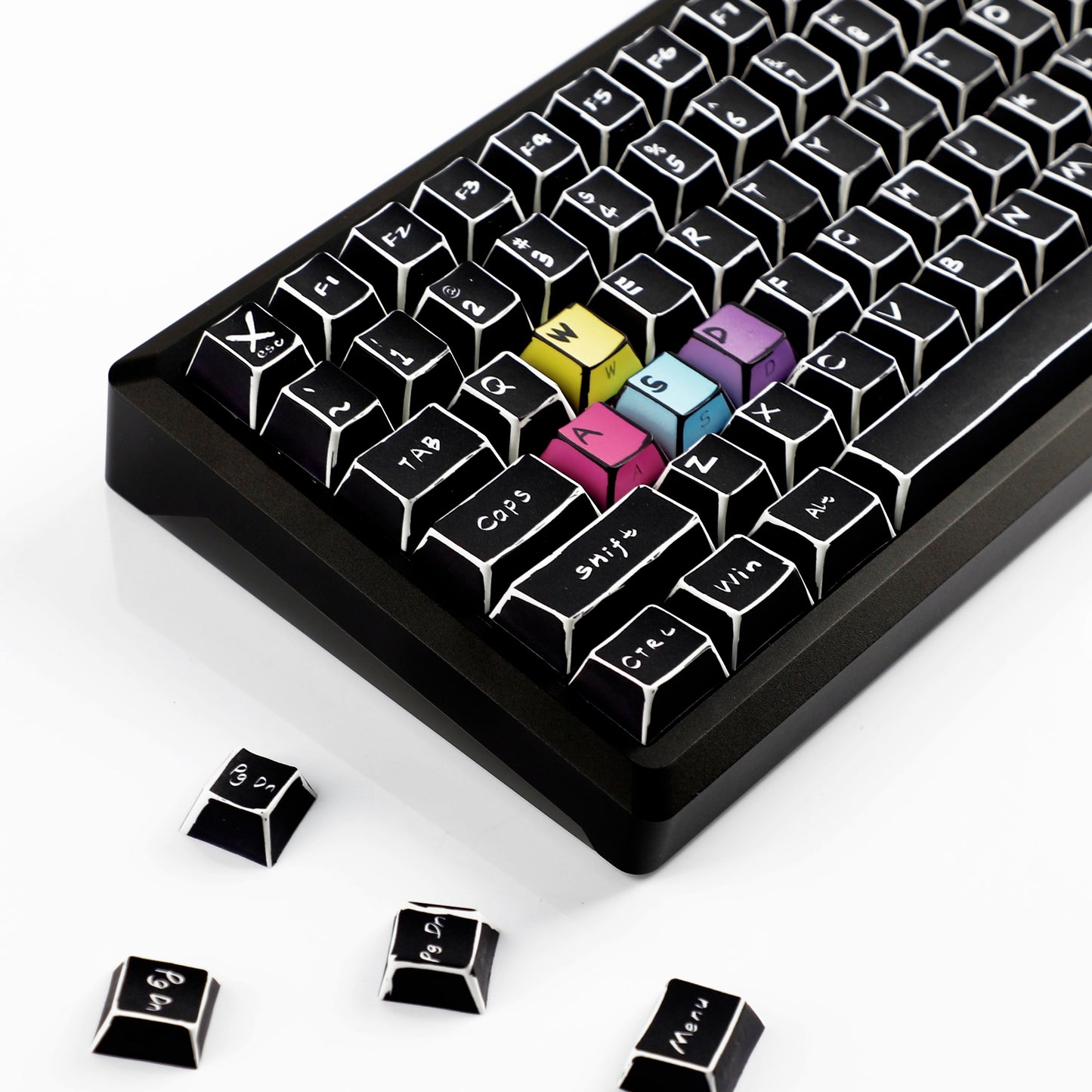 YMDK Color Comics Theme 141 keys PBT Keycap Top Print Dye Sub Cherry Profile Custom Keycaps for MX Mechanical Keyboard