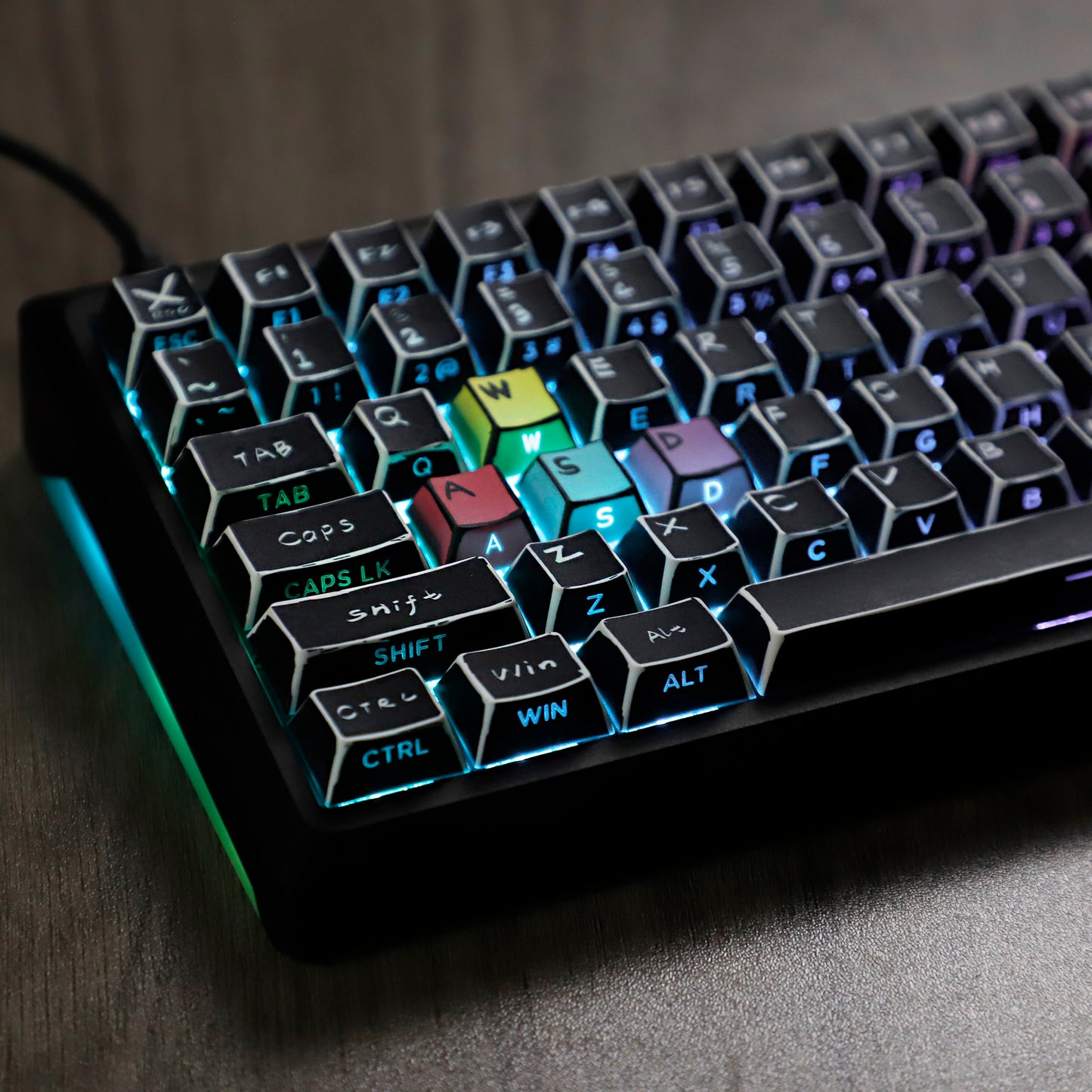 YMDK Color Comics Theme 141 keys PBT Keycap Top Print Dye Sub Cherry Profile Custom Keycaps for MX Mechanical Keyboard