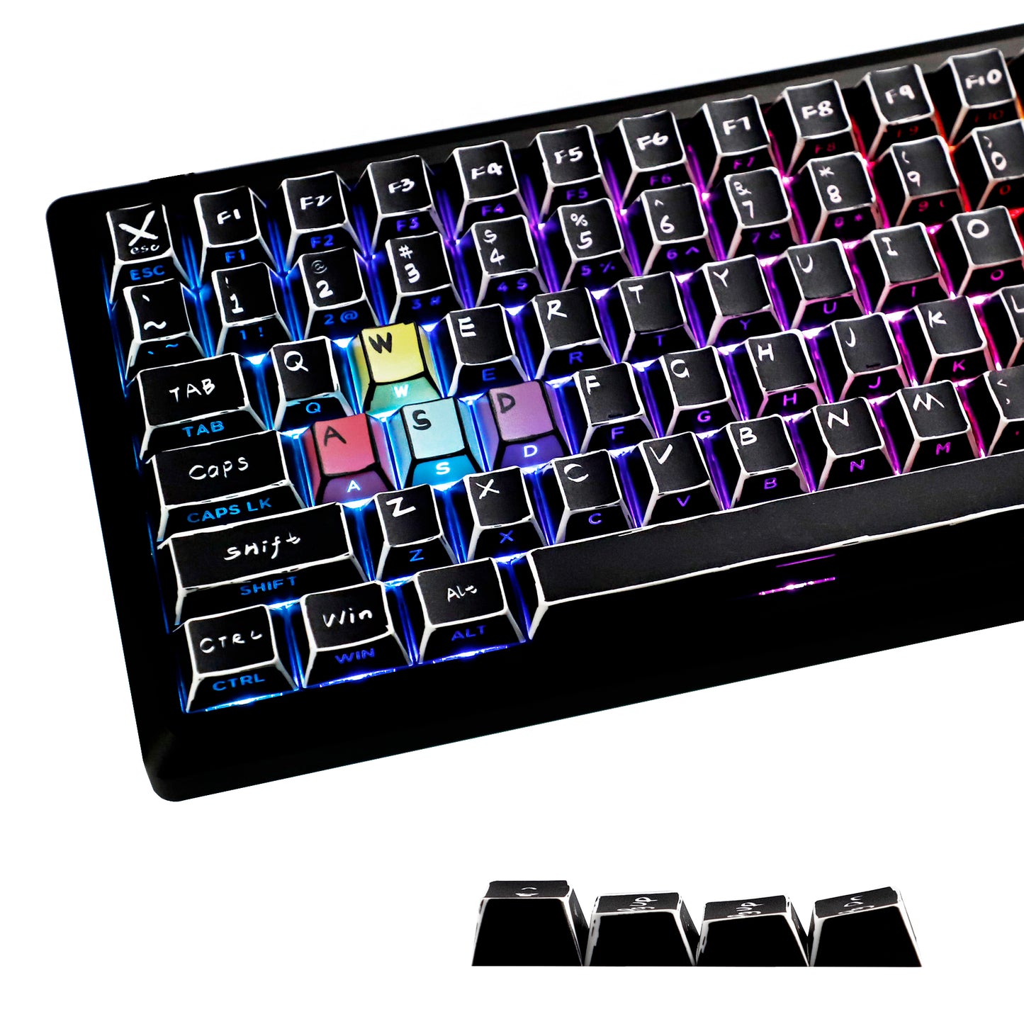 YMDK Color Comics Theme 141 keys PBT Keycap Top Print Dye Sub Cherry Profile Custom Keycaps for MX Mechanical Keyboard