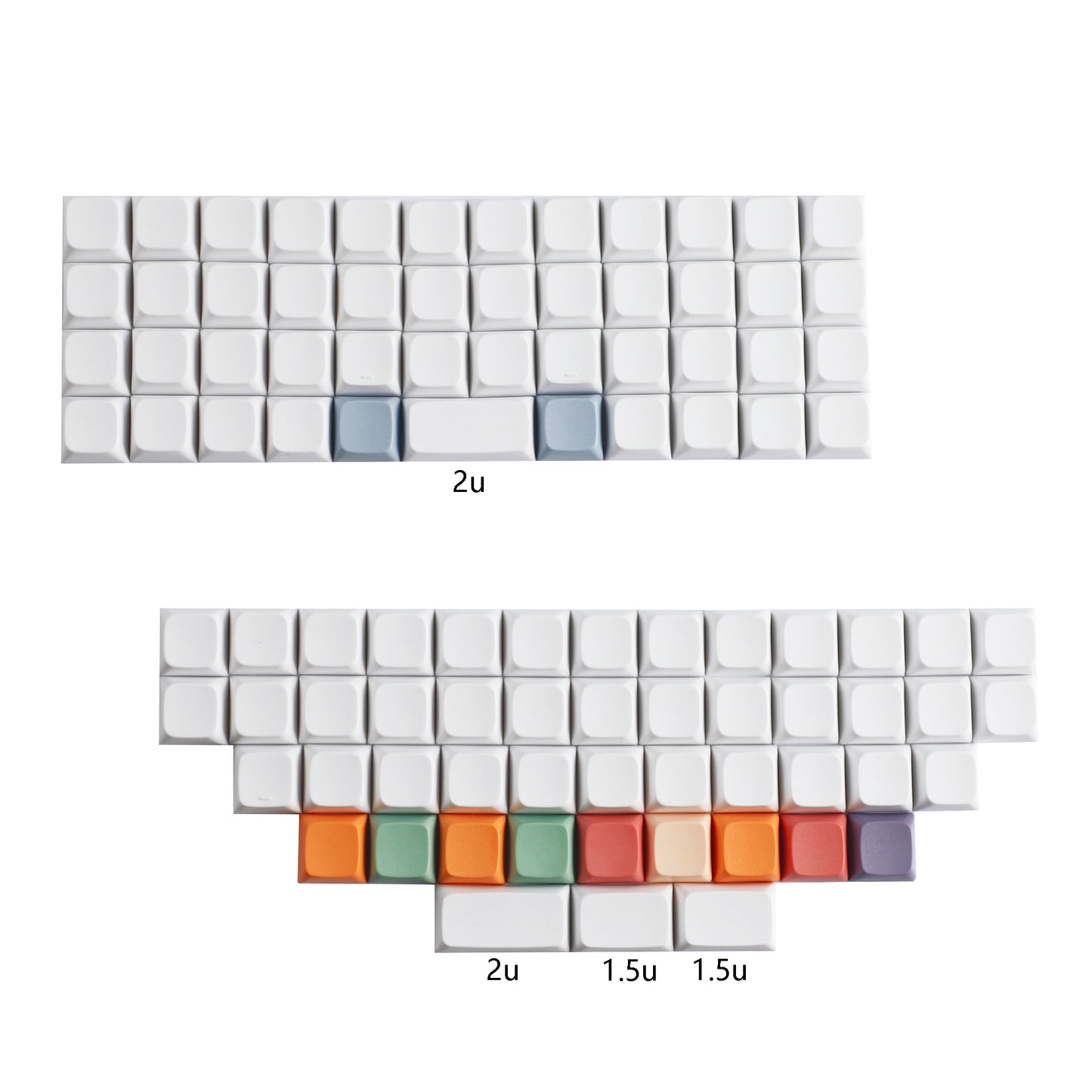 YMDK XDA DSA Blank Colorful PBT Keycaps Suitable For Ortholinear Layout MX Keyboard XD75 ID75 Split 36 Corne Split 46 Planck Preonic Niu40