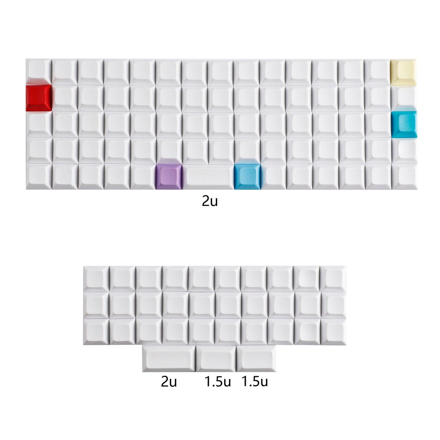 YMDK XDA DSA Blank Colorful PBT Keycaps Suitable For Ortholinear Layout MX Keyboard XD75 ID75 Split 36 Corne Split 46 Planck Preonic Niu40