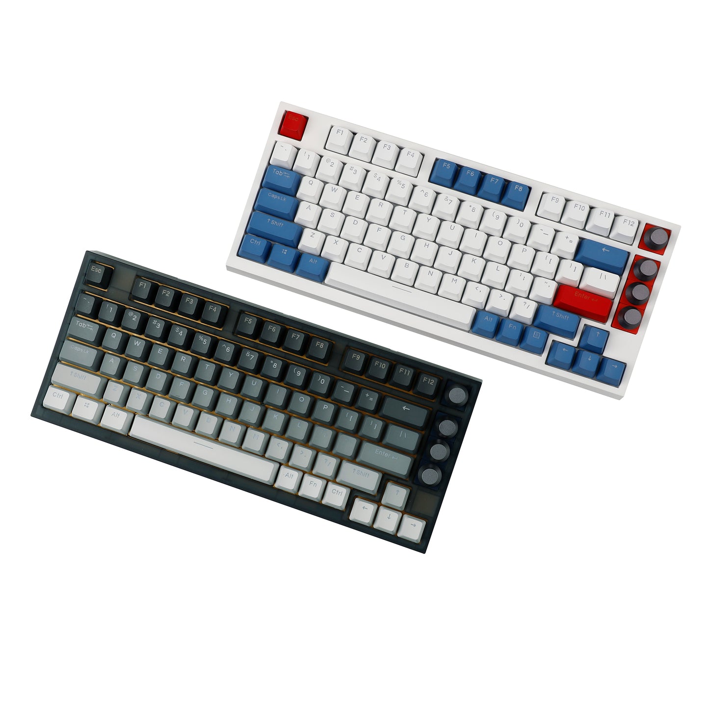 GK75 Triple-Mode 4 Knobs Plastic Case Gasket RGB Hot Swappable Macro Programmable Bluetooth Wired 2.4G Mechanical Keyboard Barebone