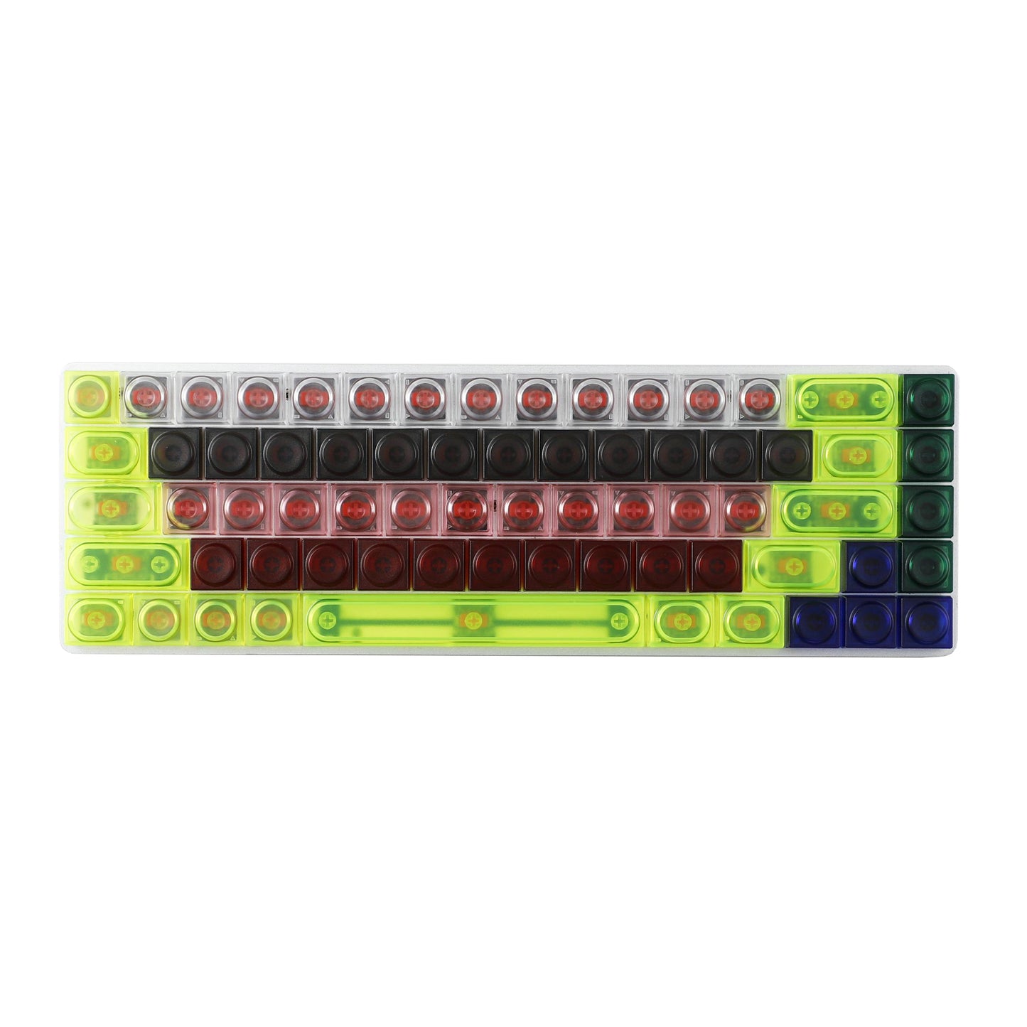 YMDK Blocks Keycap 32 Keys Modifiers Novelty Keys Keycaps Set Transparent Frosted Key Cap PC for MX Switches Mechanical Keyboard