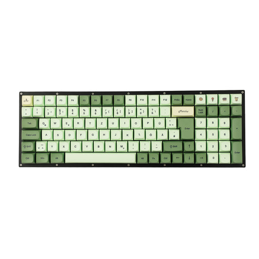 YMDK Matcha Theme ZDA Profile Keycap German French Spain ISO Keycaps( Dye Sub PBT XDA V2 Support 104 96 87 61 KBD75 80 GK64 68 Keychron)