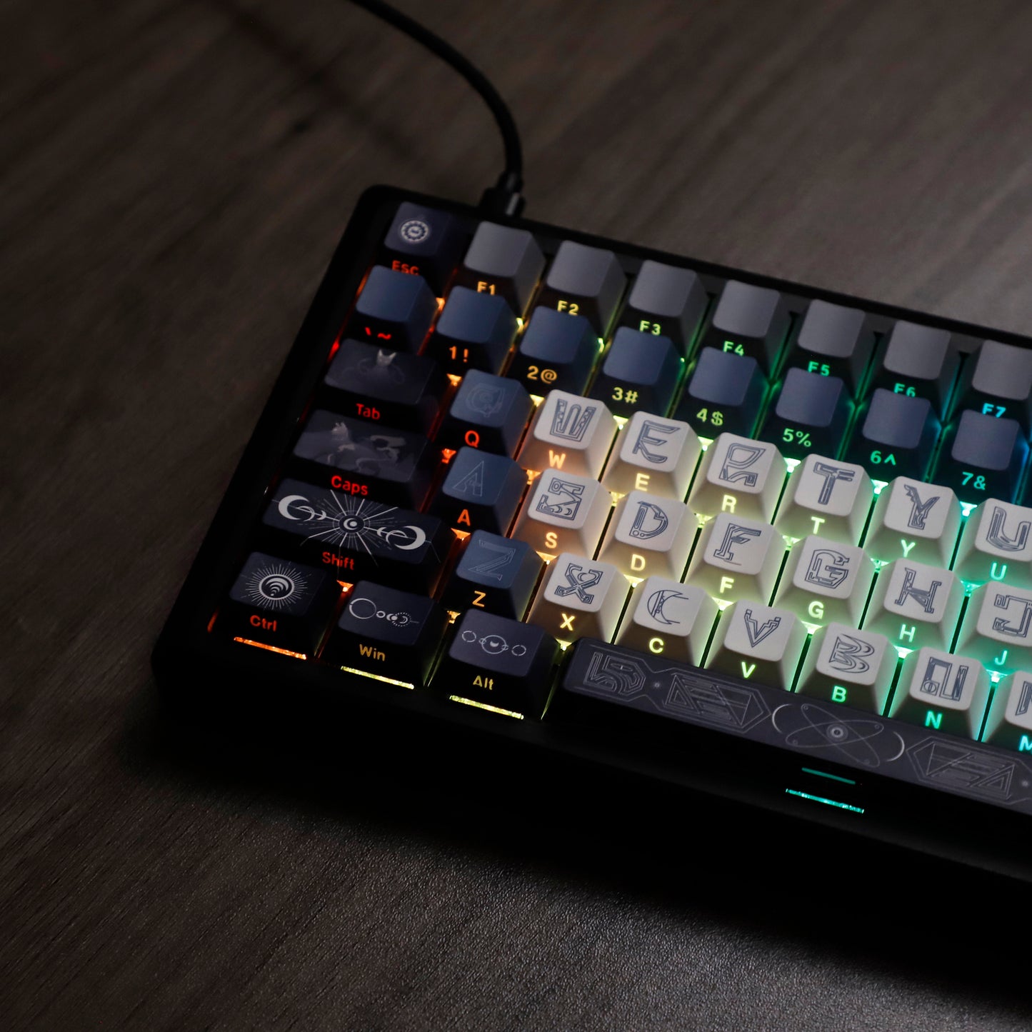 YMDK Wuyuanjiao Monthly Meeting Theme Keycaps Full Set 137 Keys Sidelit Cherry Profile PBT Dye Sub Keycap for MX Mechanical Keyboard