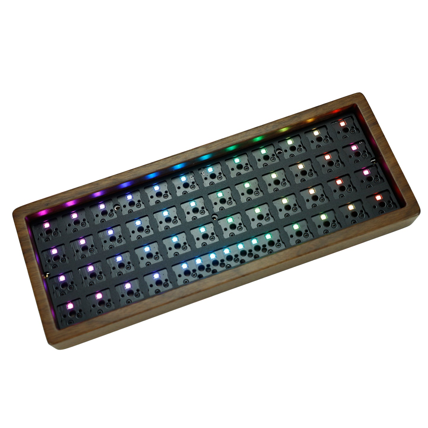 YMD40 Air40 Walnut Wood Case RGB Hot swap Kit(RGB Type C PCB Support VIA)
