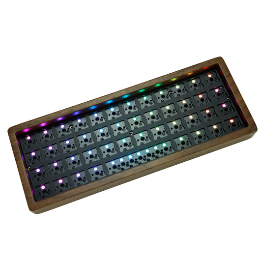 YMD40  Air40 Walnut Wood Case RGB Hot swap Kit（RGB Type C PCB Support VIA）