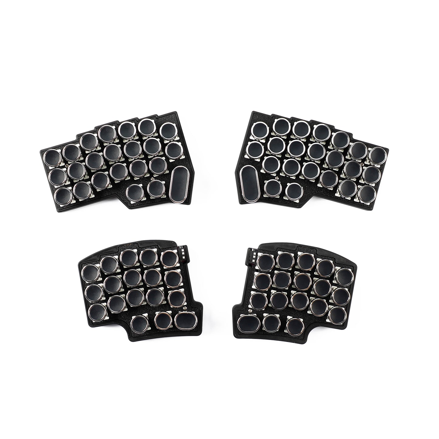 YMDK 104 Retro Electroplating Punk Typewriter Silver Round Blank Keycap for MX Mechanical Keyboard 61 75 87 104 Niu40 ID75 Corne Split46 36