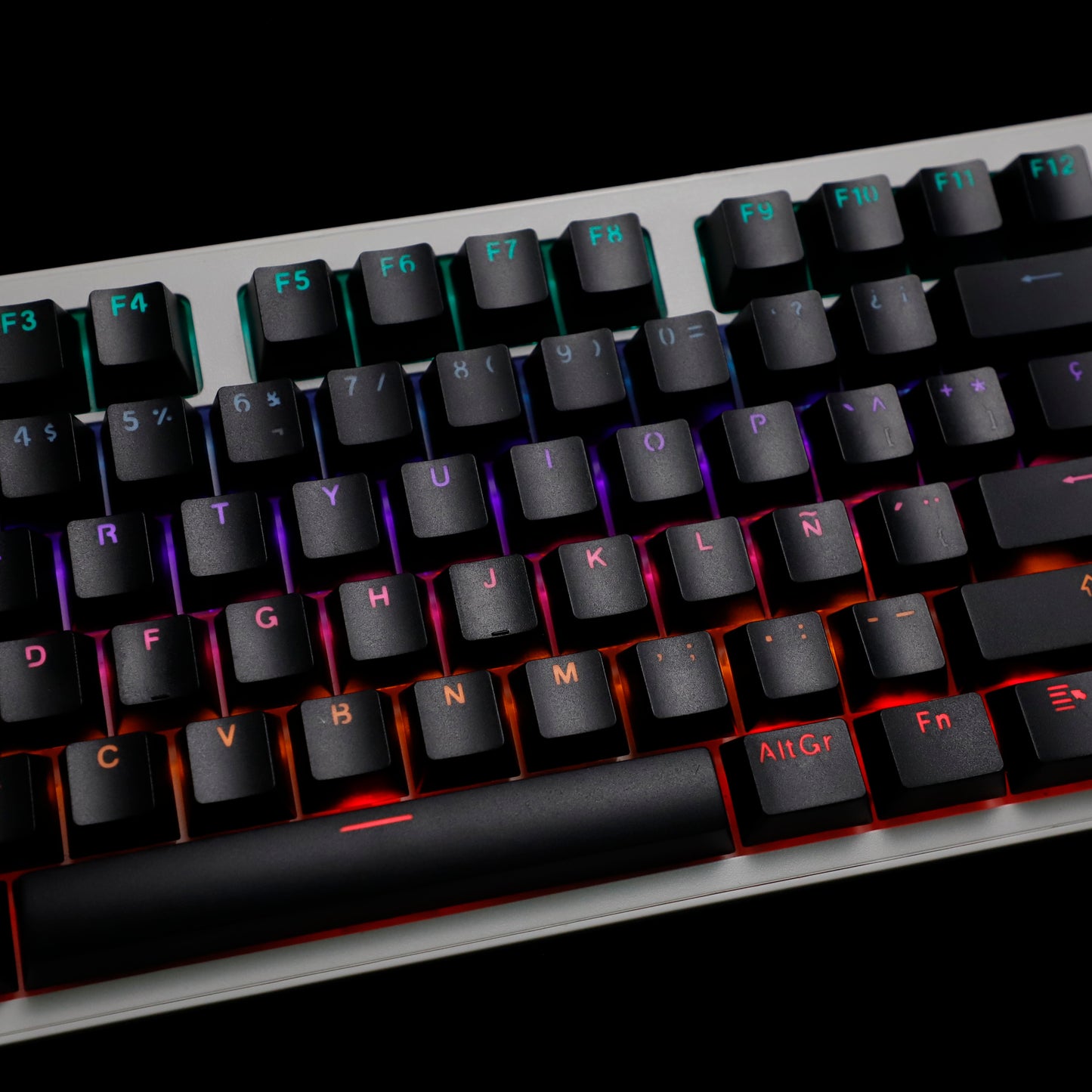 YMDK Minimalist Solid Color Backlit Spain Full Set 132 Key Double Shot OEM Profile for 68/75/87/98/104/108 MX Mechanical Keyboard