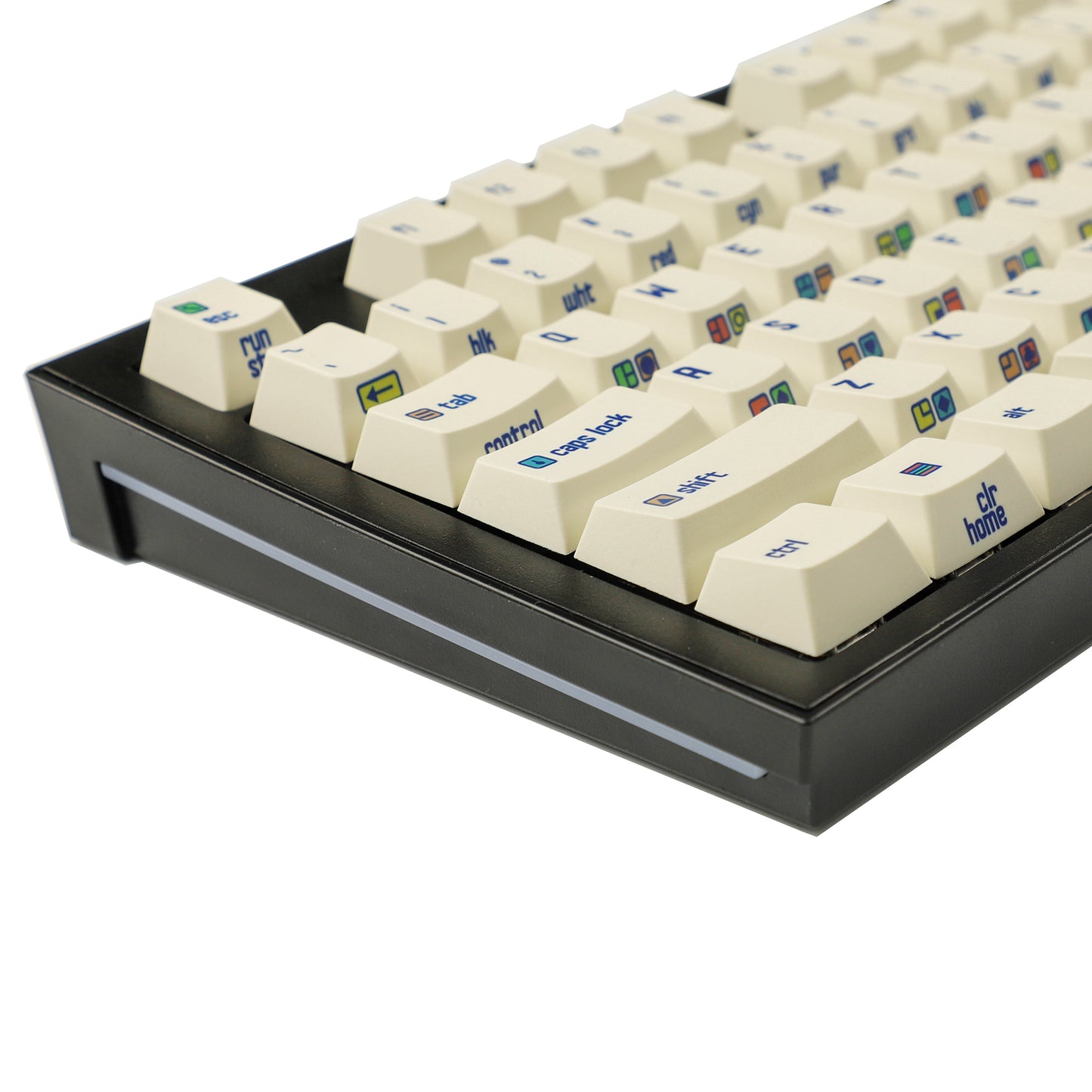 YMDK C64 R2 R3 Commodore Theme 153 keycaps Retro Full Set PBT Keycap for Mechanical Keyboard (Cherry profile Dye sub)