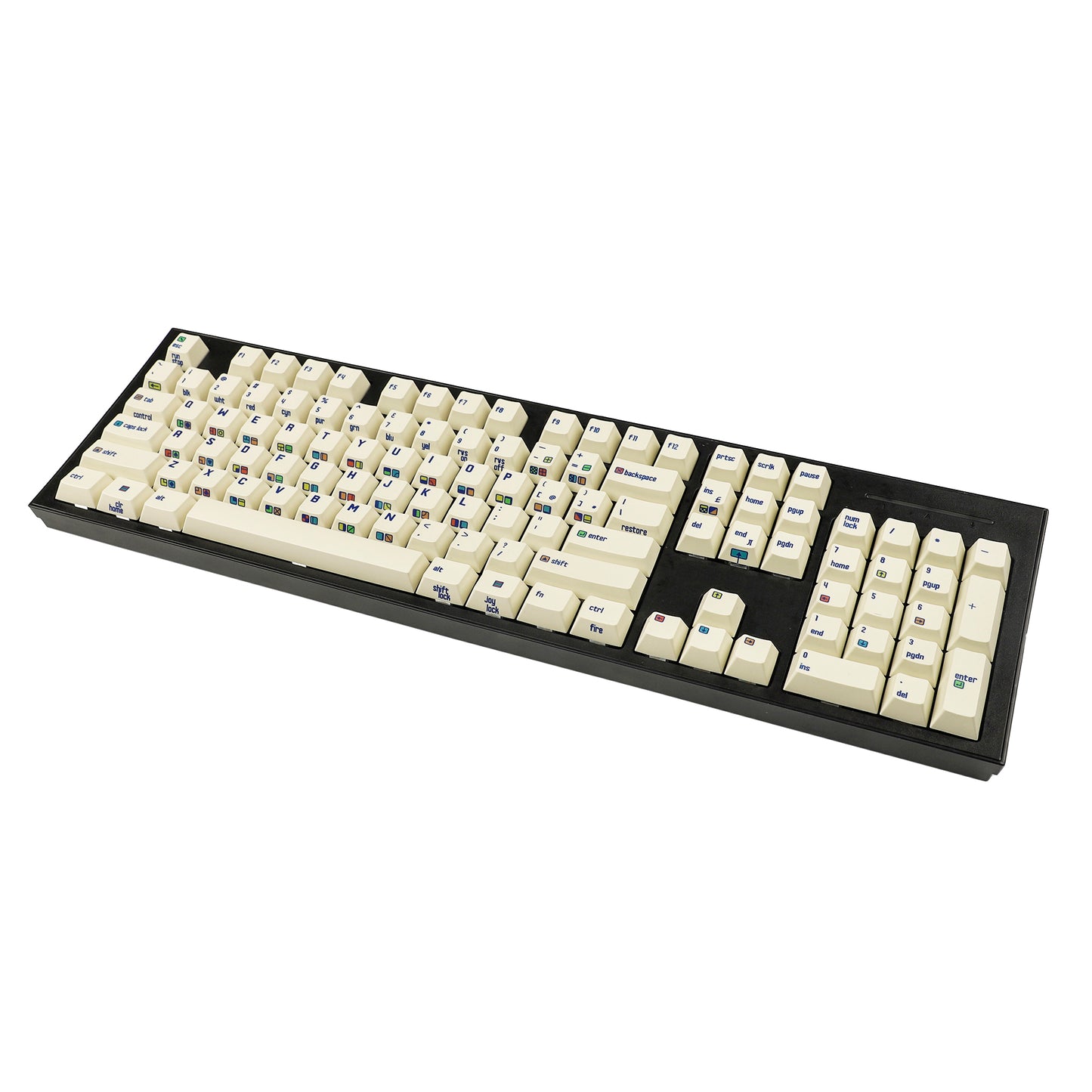 YMDK C64 R2 R3 Commodore Theme 153 keycaps Retro Full Set PBT Keycap for Mechanical Keyboard (Cherry profile Dye sub)