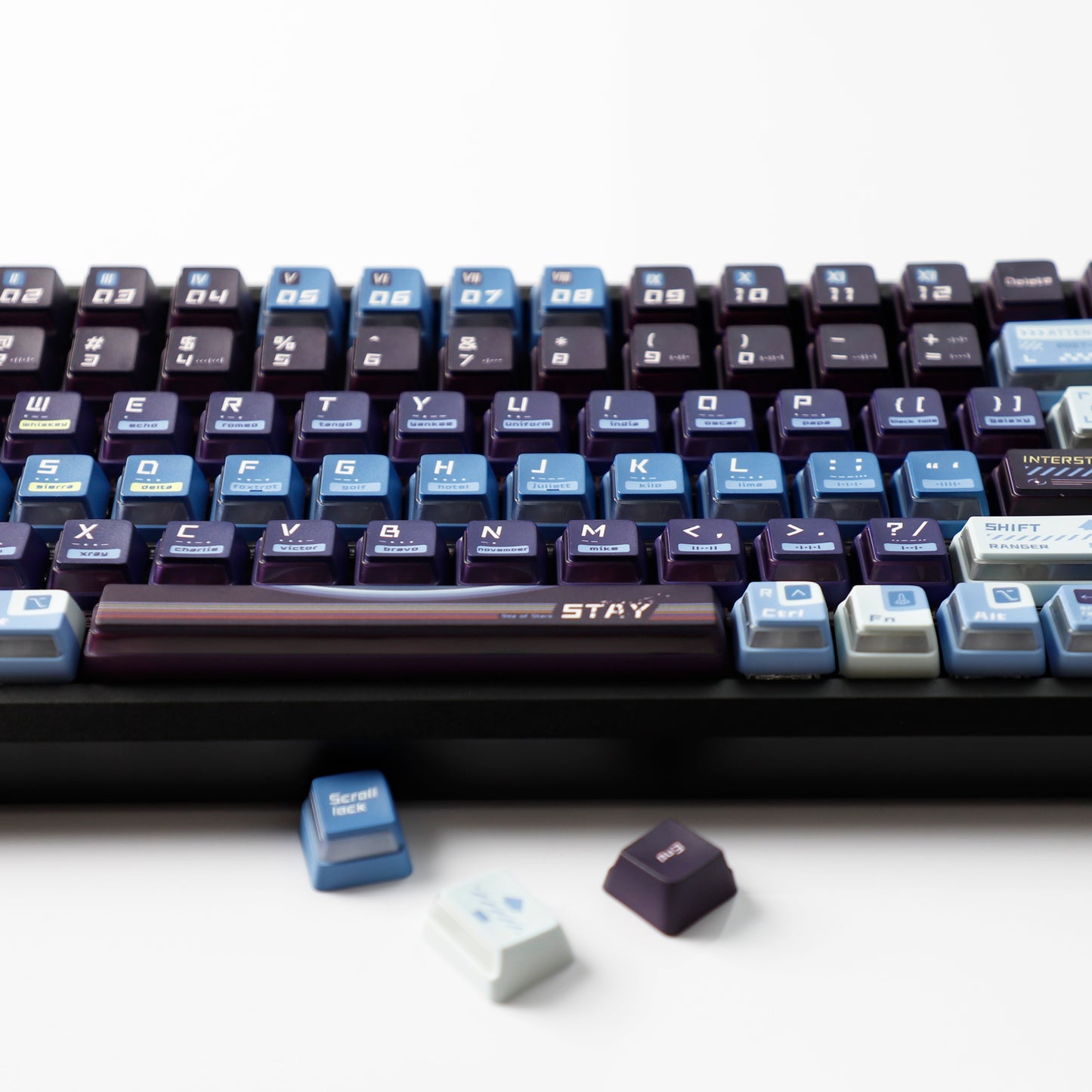 YMDK Future Theme Keycaps PBT PC Transparent Dye Sublimation Cherry Profile Key capfor Mechanical Keyboard