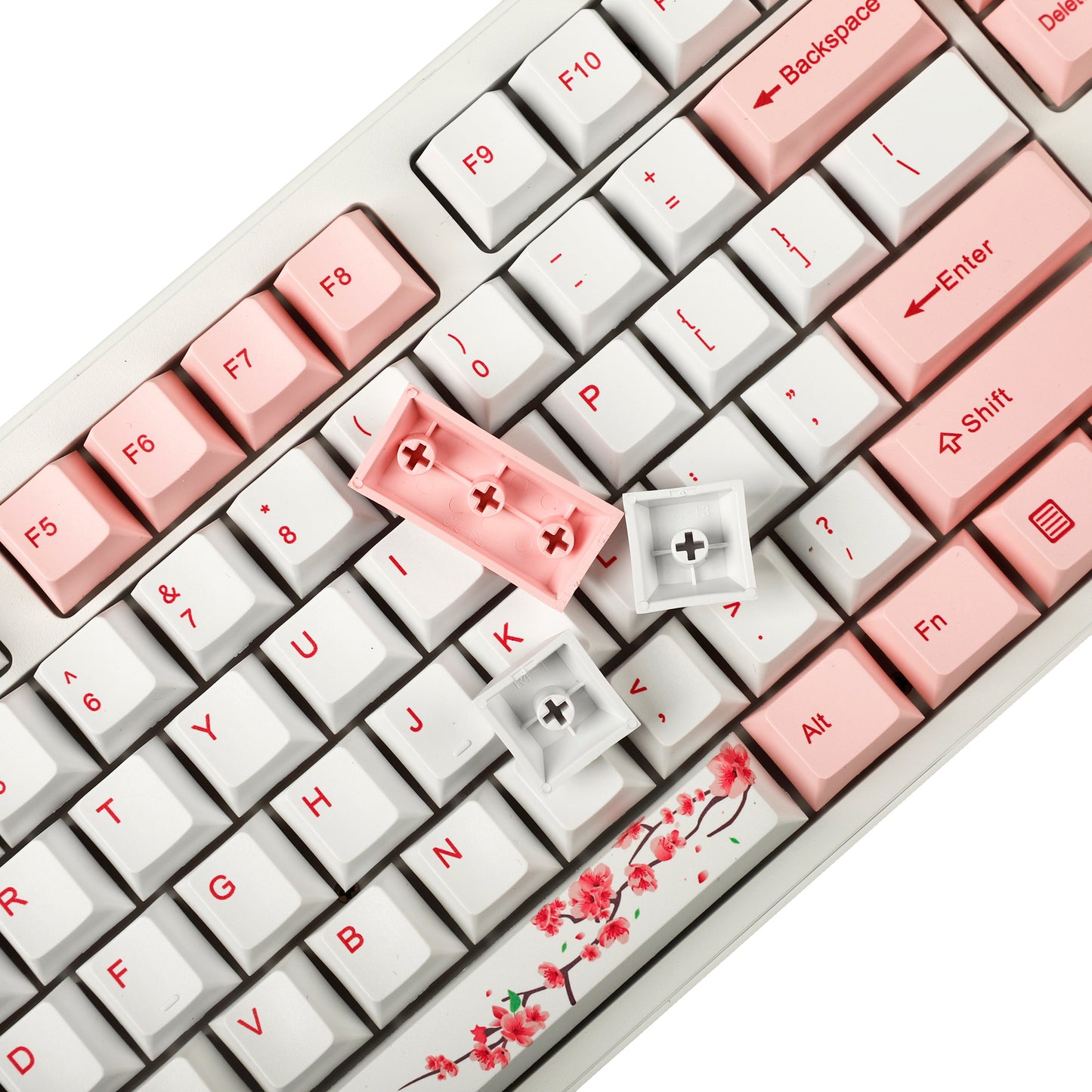 YMDK Blossoms Theme PBT 129 Keycaps(Cherry Profile Five Sides Dye Sub )