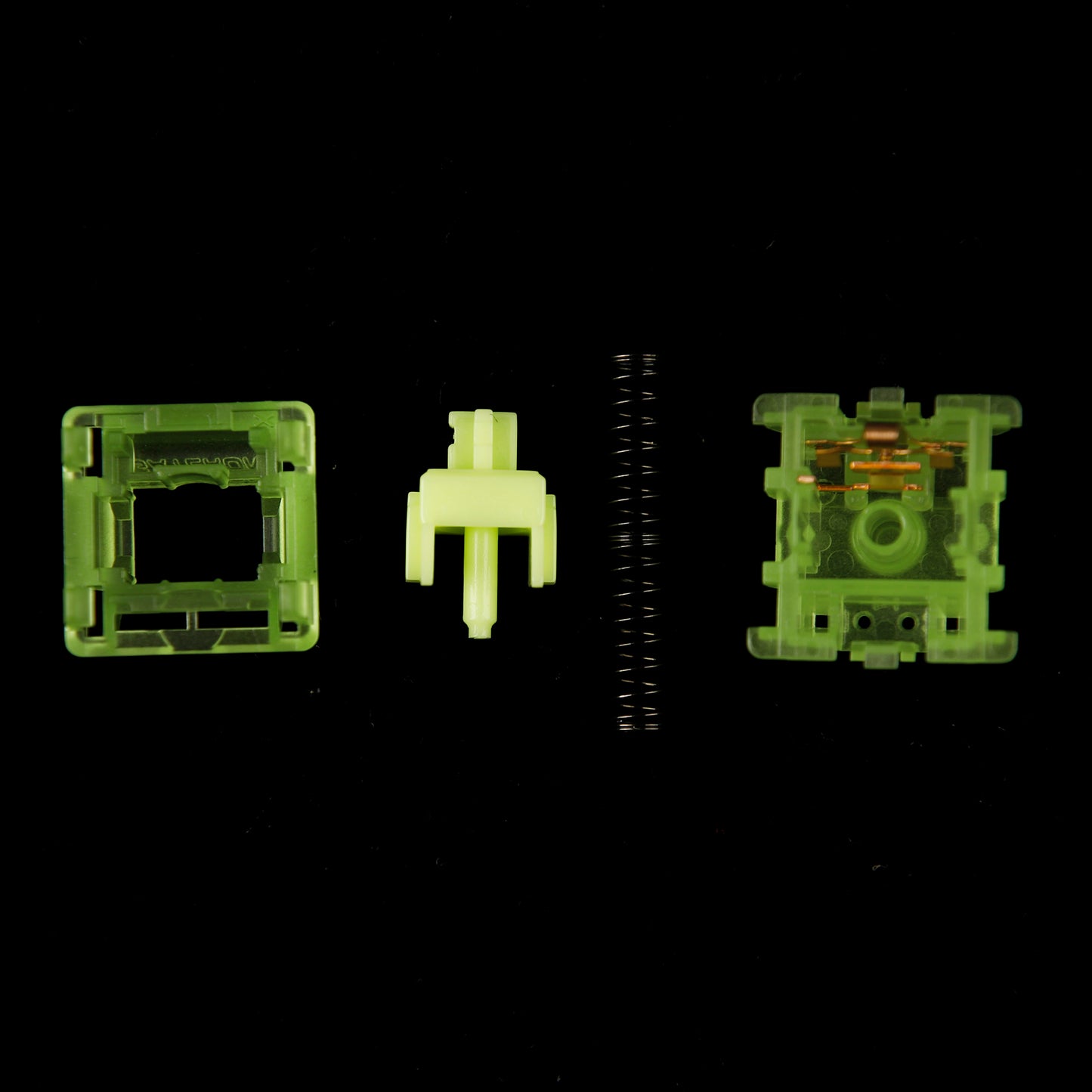 Gateron Luciola 5 pin Linear Luminous Switches High Gloss Trasparent Green Top Housing 55g For Mx Mechanical Keyboard