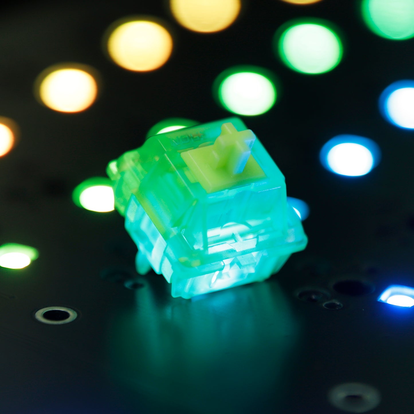Gateron Luciola 5 pin Linear Luminous Switches High Gloss Trasparent Green Top Housing 55g For Mx Mechanical Keyboard