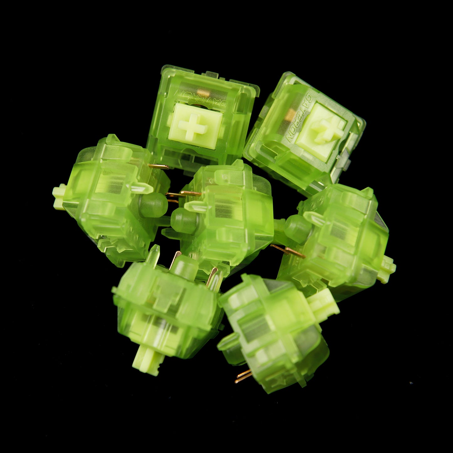 Gateron Luciola 5 pin Linear Luminous Switches High Gloss Trasparent Green Top Housing 55g For Mx Mechanical Keyboard