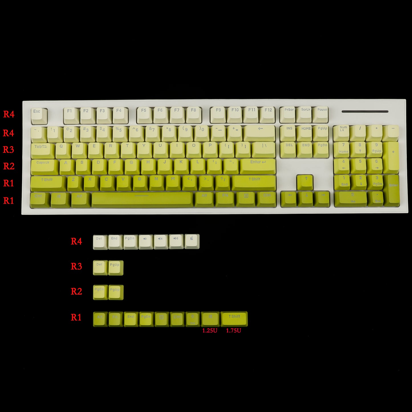 Wholesale Keycaps——YMDK OEM Profile 122 Top Backlit Keycap(20 pcs)