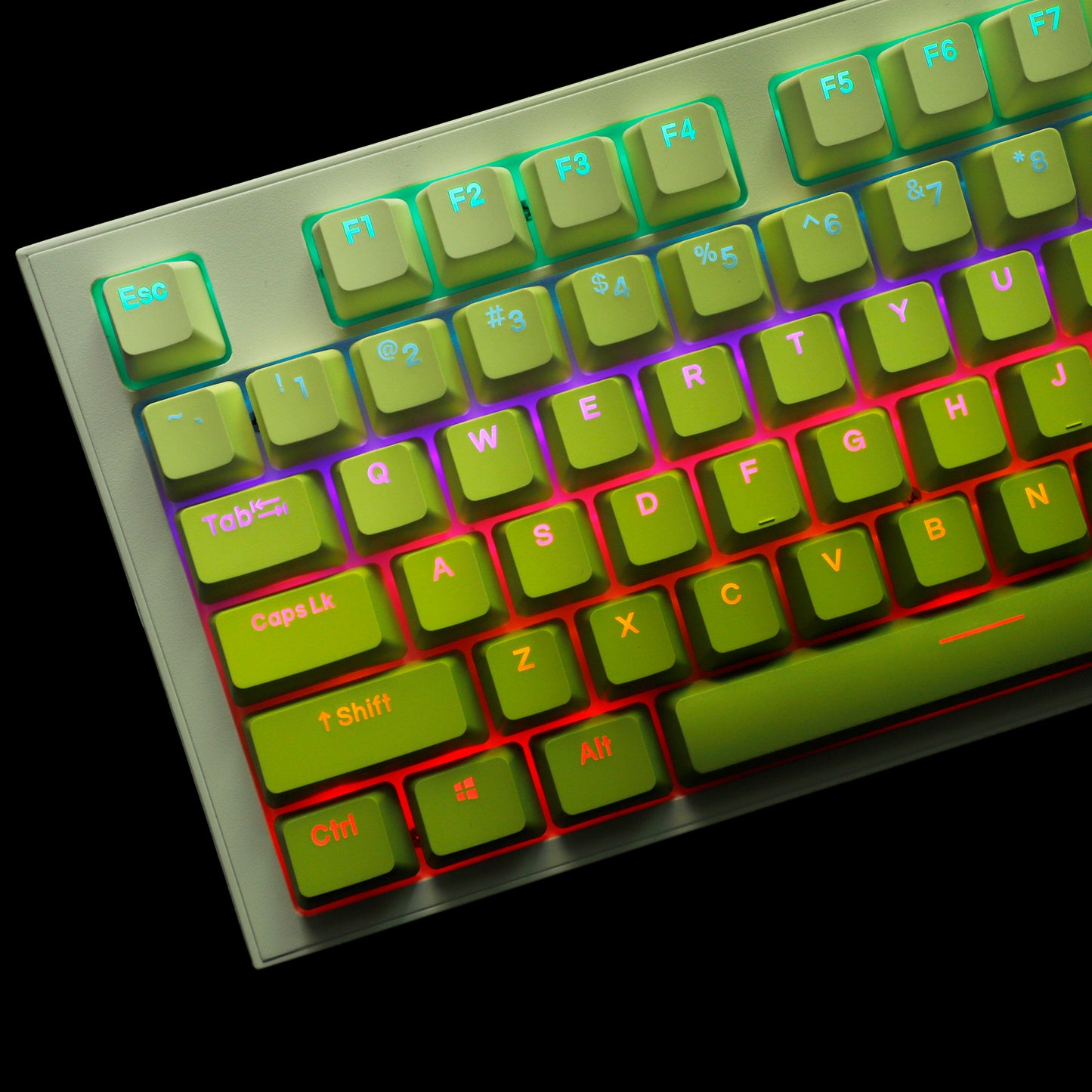 YMDK Lemon Theme OEM Profile 122 Keys Keycaps( PBT Double Shot Backlit )
