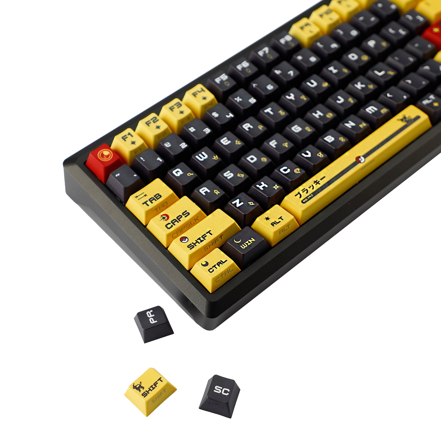 YMDK Elf Baby Theme Keycaps 124 Keys Side-lit Top Print Five-side Dye Sub PBT Cherry Profile Custom keycap for 61/68/84/87/98/104/108 MX Mechanical Keyboard