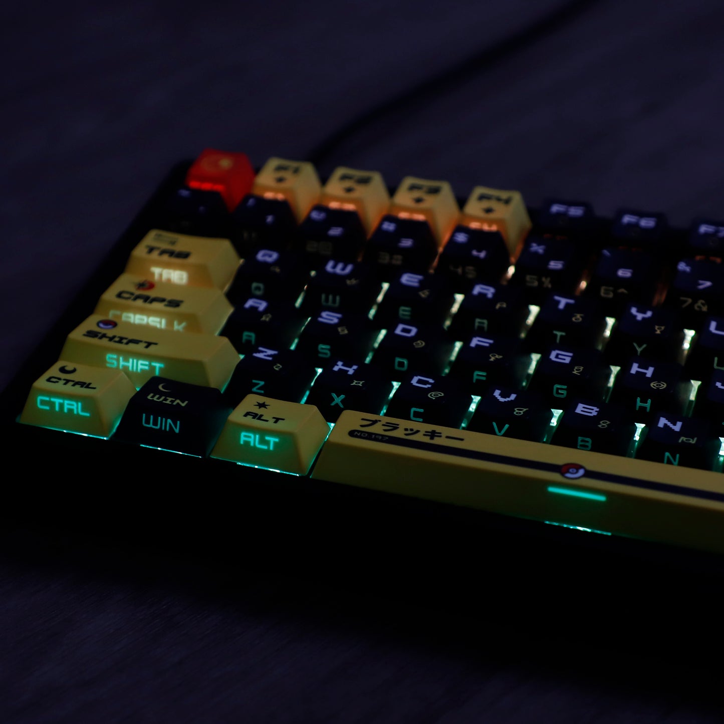 YMDK Elf Baby Theme Keycaps 124 Keys Side-lit Top Print Five-side Dye Sub PBT Cherry Profile Custom keycap for 61/68/84/87/98/104/108 MX Mechanical Keyboard
