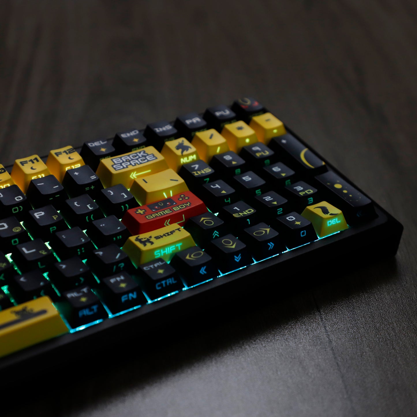 YMDK Elf Baby Theme Keycaps 124 Keys Side-lit Top Print Five-side Dye Sub PBT Cherry Profile Custom keycap for 61/68/84/87/98/104/108 MX Mechanical Keyboard