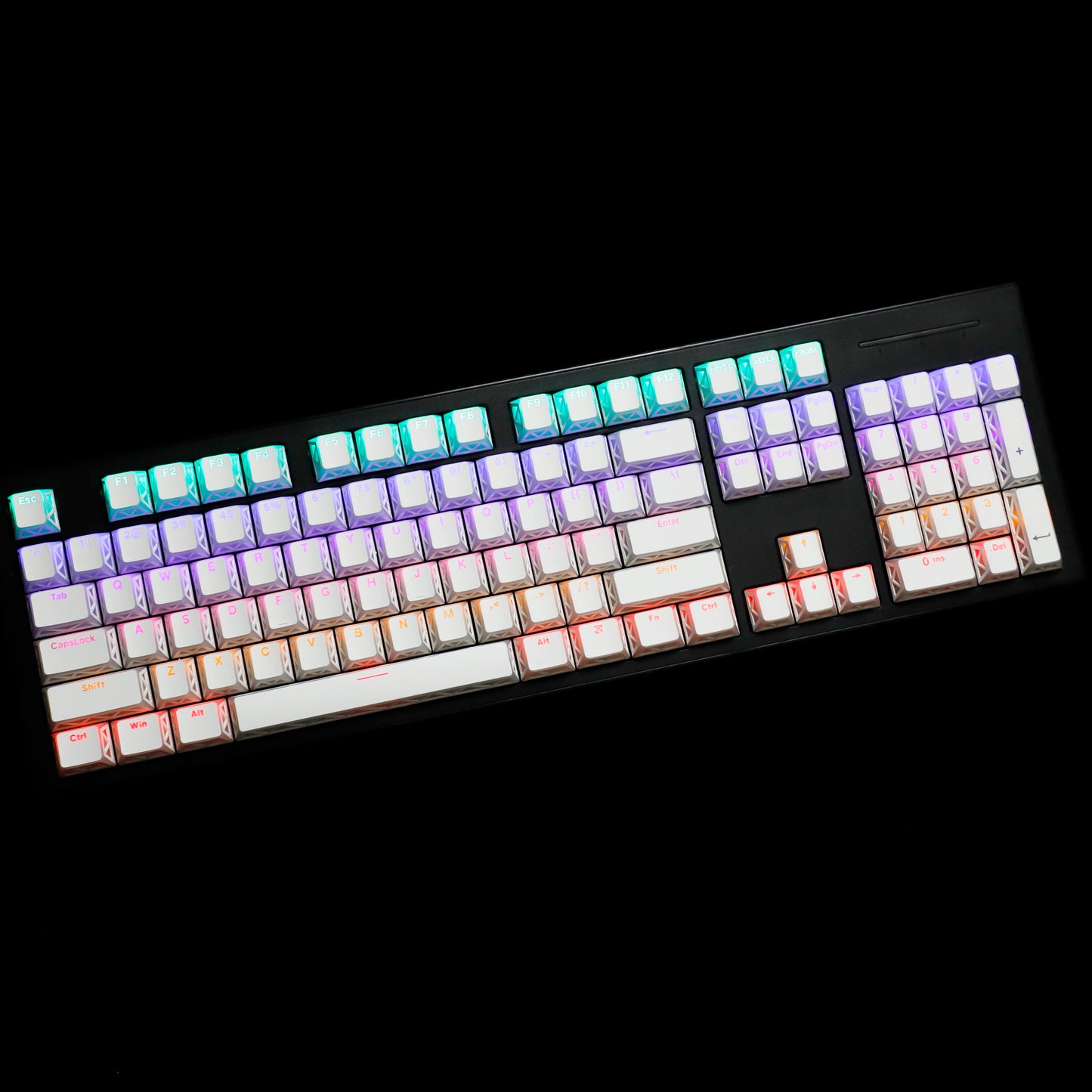 YMDK 130 Keys Imperial Light Theme White Backlit Shine Through Cherry Profile Keycaps for 68/75/87/98/104/108 MX Mechanical Keyboards
