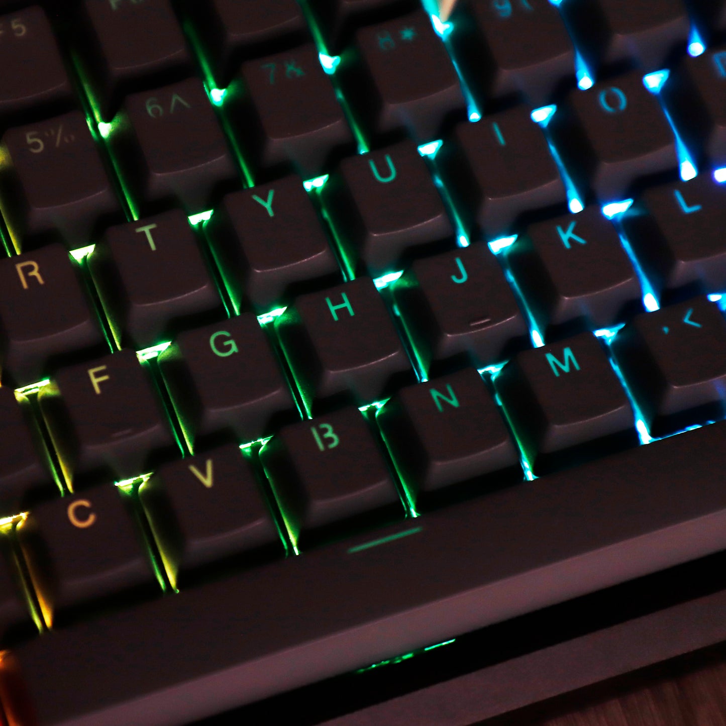 Carbon Miami PBT Double Shot Cherry Profile ANSI Backlit Keycaps for MX Mechanical Keyboard Melody 96 KBD75 68 61 87 104 Keychron(Only Keycap) (Carbon)